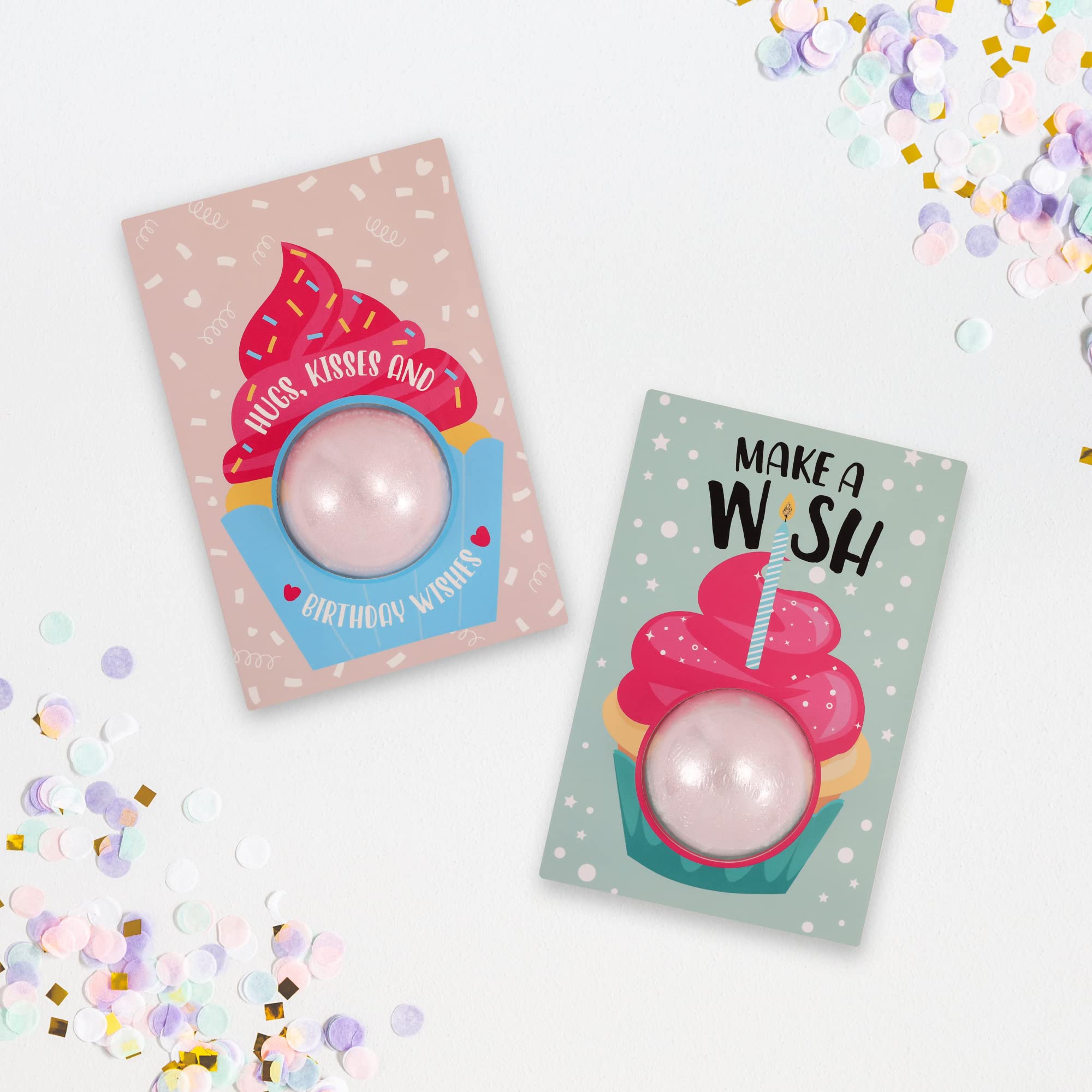 Pop Fizz Birthday Card Bath Bombs (4-Pack) - Perfect Gift for Women's Celebrations