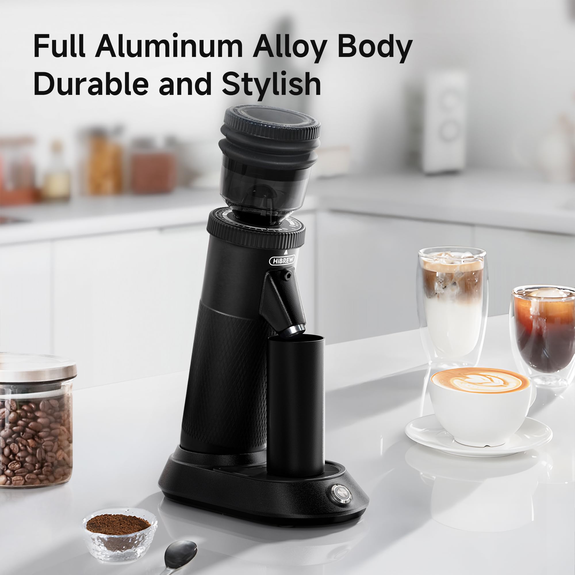 HiBREW G5 Electric Coffee Grinder - 36 Adjustable Settings, 50g Bean Capacity, Aluminum Housing for Espresso, Pour Over, Mocha & Turkish Coffee - Perfect for Home Baristas & Coffee Enthusiasts