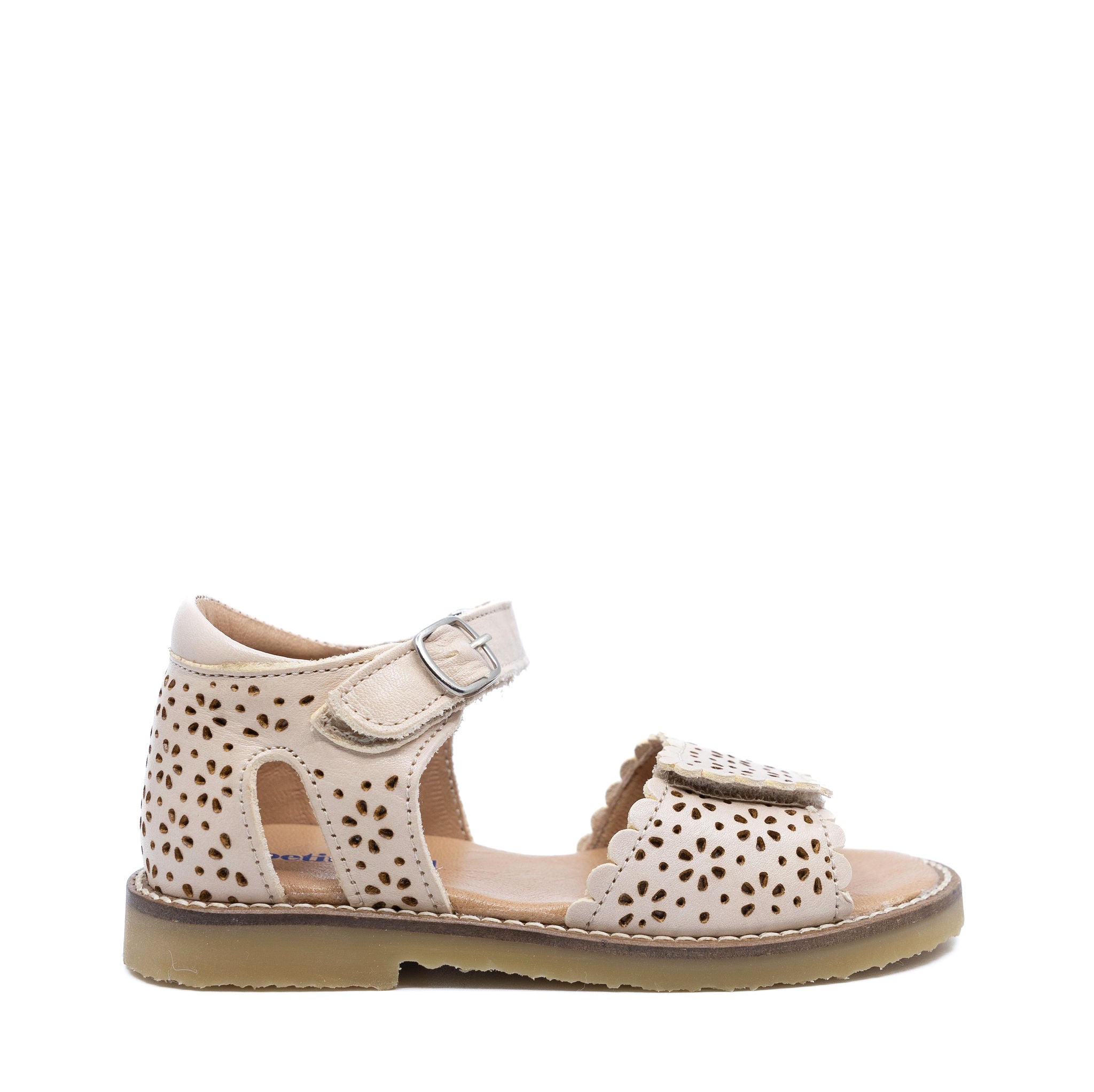 Petit Nord Women's Blush Flower Perforated Sandals - Comfortable Summer Casual Shoes for Beach, Wedding & Outdoor Activities