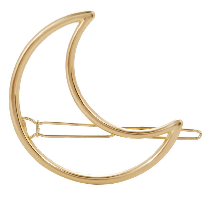 FAMEZA 6PCS Gold Silver Minimalist Hair Clips Set - Dainty Feather Hollow Geometric Hairpins, Moon Triangle Circle Bow Infinity Clips, Crown Star Cat Hair Barrettes for Women & Girls with Thick Hair | Perfect for Weddings, Parties & Everyday Styling