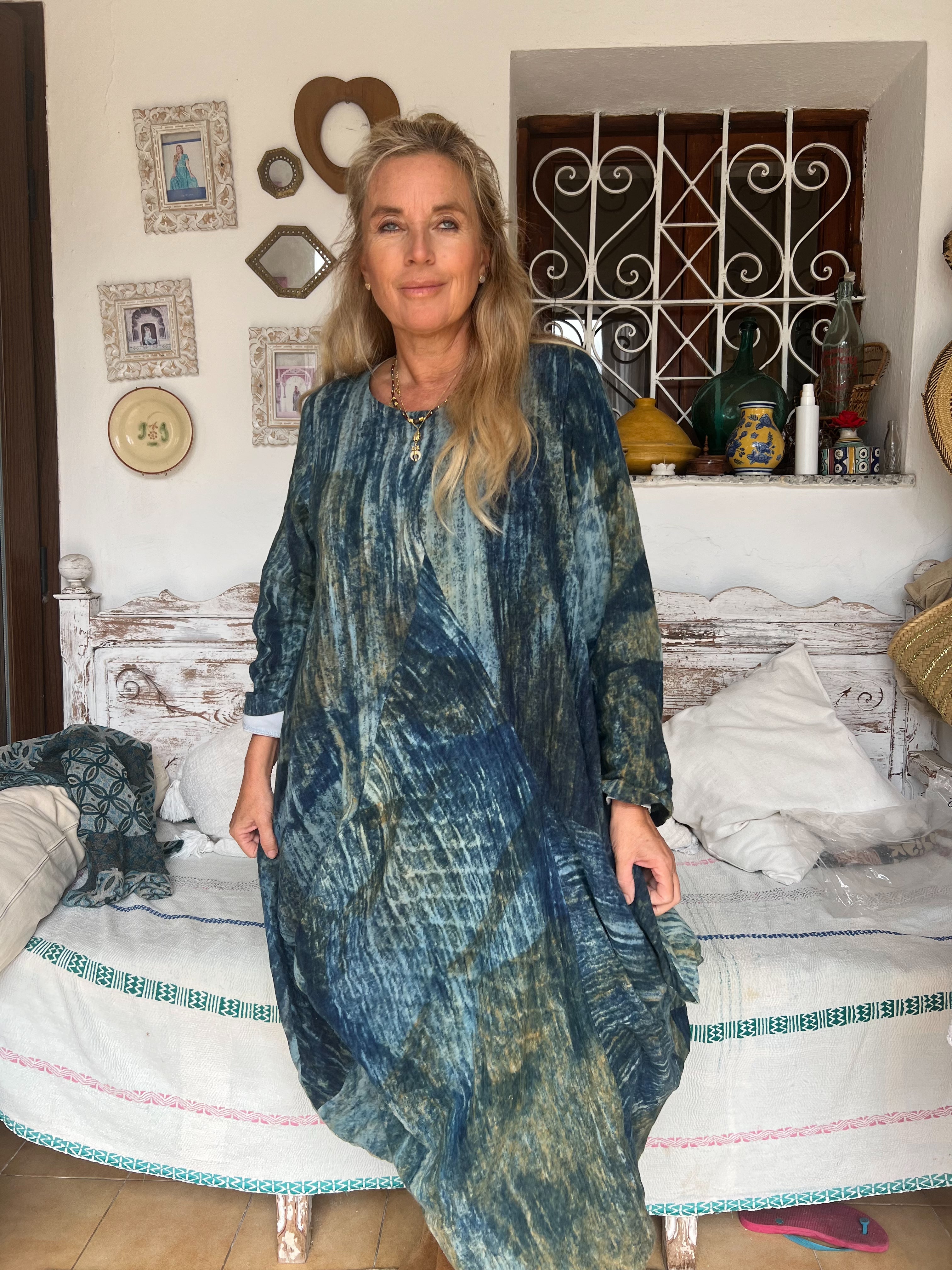 Chiang Mai Tie-Dye Dress - Boho Ethnic Block Print Maxi Dress for Women | Perfect for Festivals, Beach Vacations & Summer Outfits