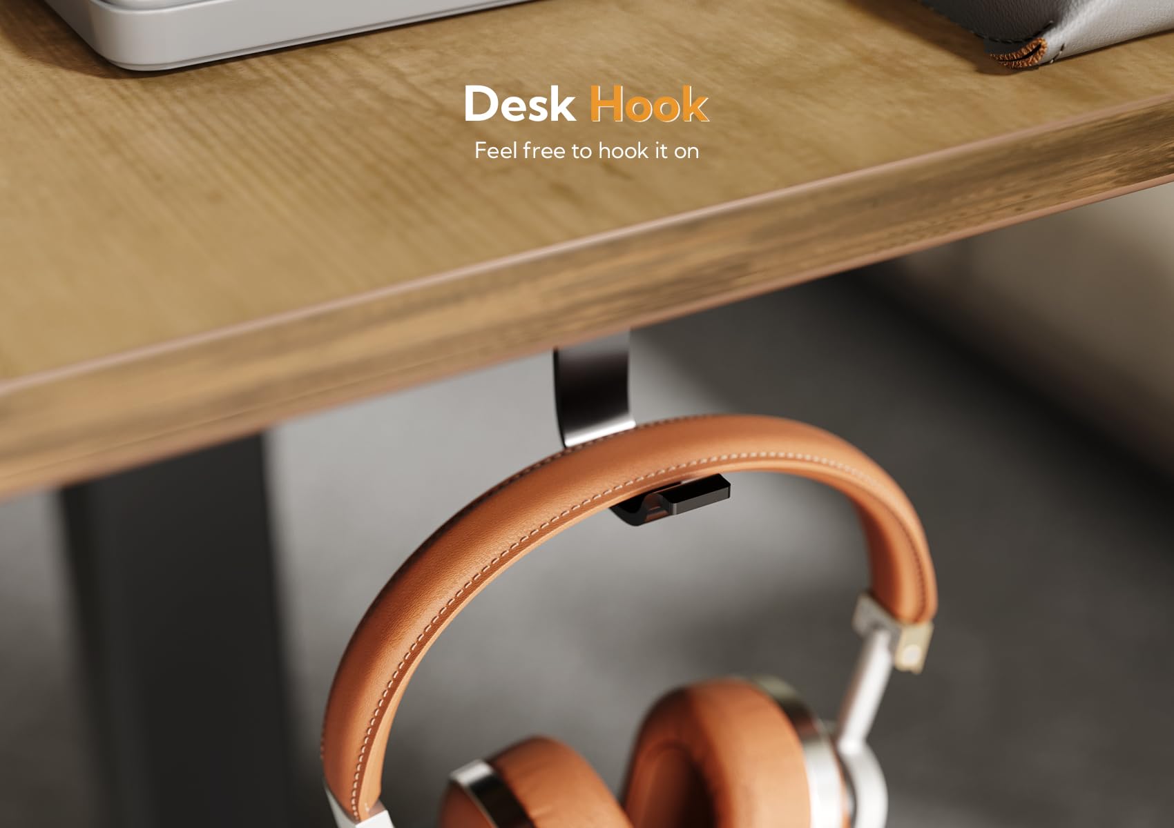Claiks Mobile Standing Desk with Wheels - Adjustable Height Small Rolling Workstation for Home Office, Pneumatic Laptop Desk with Hook in Rustic Brown | Perfect for Remote Work, Study & Small Spaces