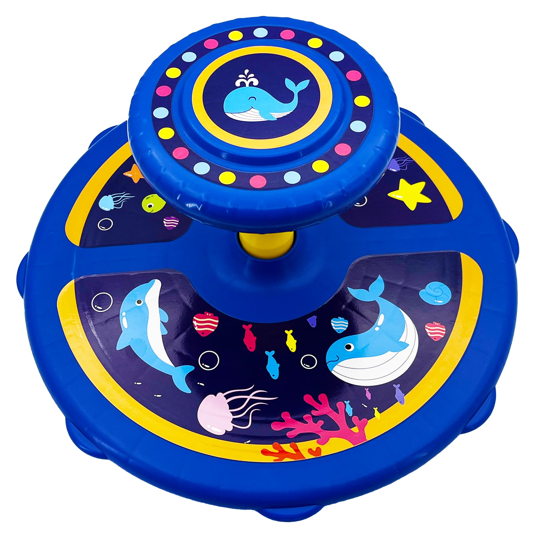 YOOOYOOO 360° Rotating Seat Toy for 1-4 Year Old Kids - Ocean Themed Toddler Activity Toy for Early Development | Perfect Birthday Gift & Children's Day Present for Boys & Girls | Fun Sitting & Spinning Play for Indoor & Outdoor Use