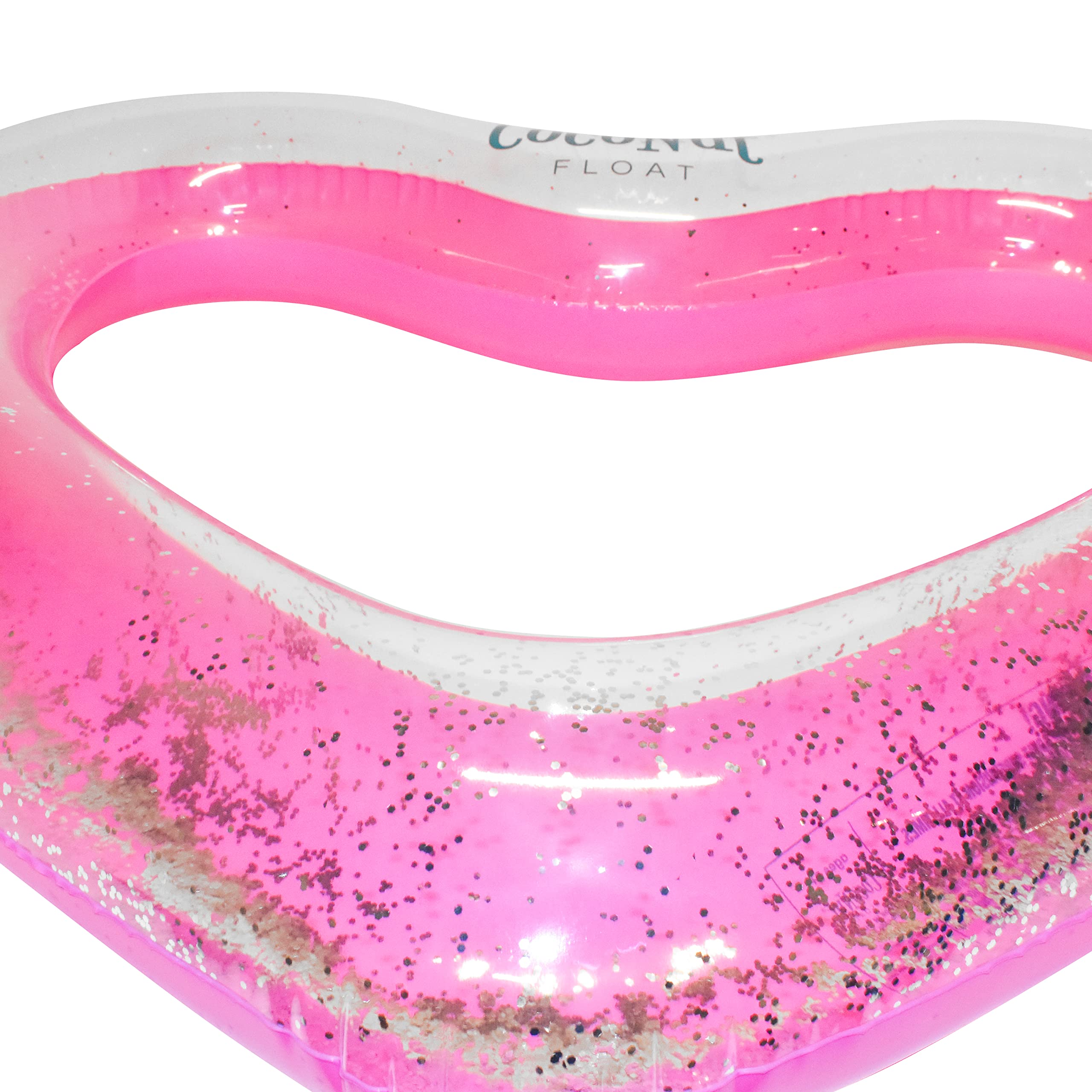 CocoNut Float Glitter Heart Pool Floats – Inflatable Pool Rings for Summer Fun – Durable Lounge Tubes & Water Toys – Perfect for Pool Parties, Beach Trips, and Backyard Gatherings – Ages 8+ Years