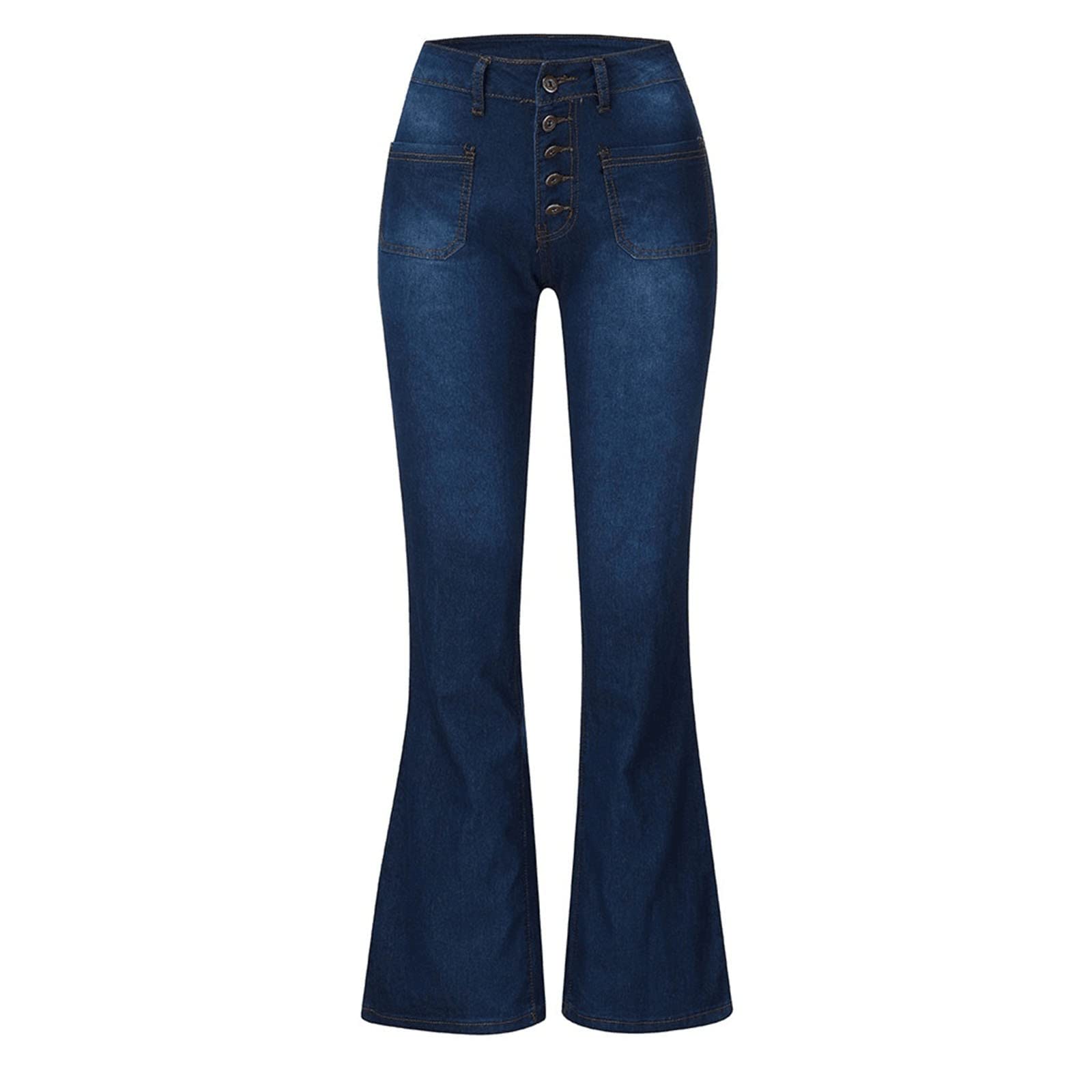 High Waisted Stretch Skinny Jeans for Women - Size 12 Plus Size (3XL) Dark Blue Denim Pants with Elastic Waist & Zipper | Daily Deals Clearance | Perfect for Casual Wear, Office Outfits & Night Out