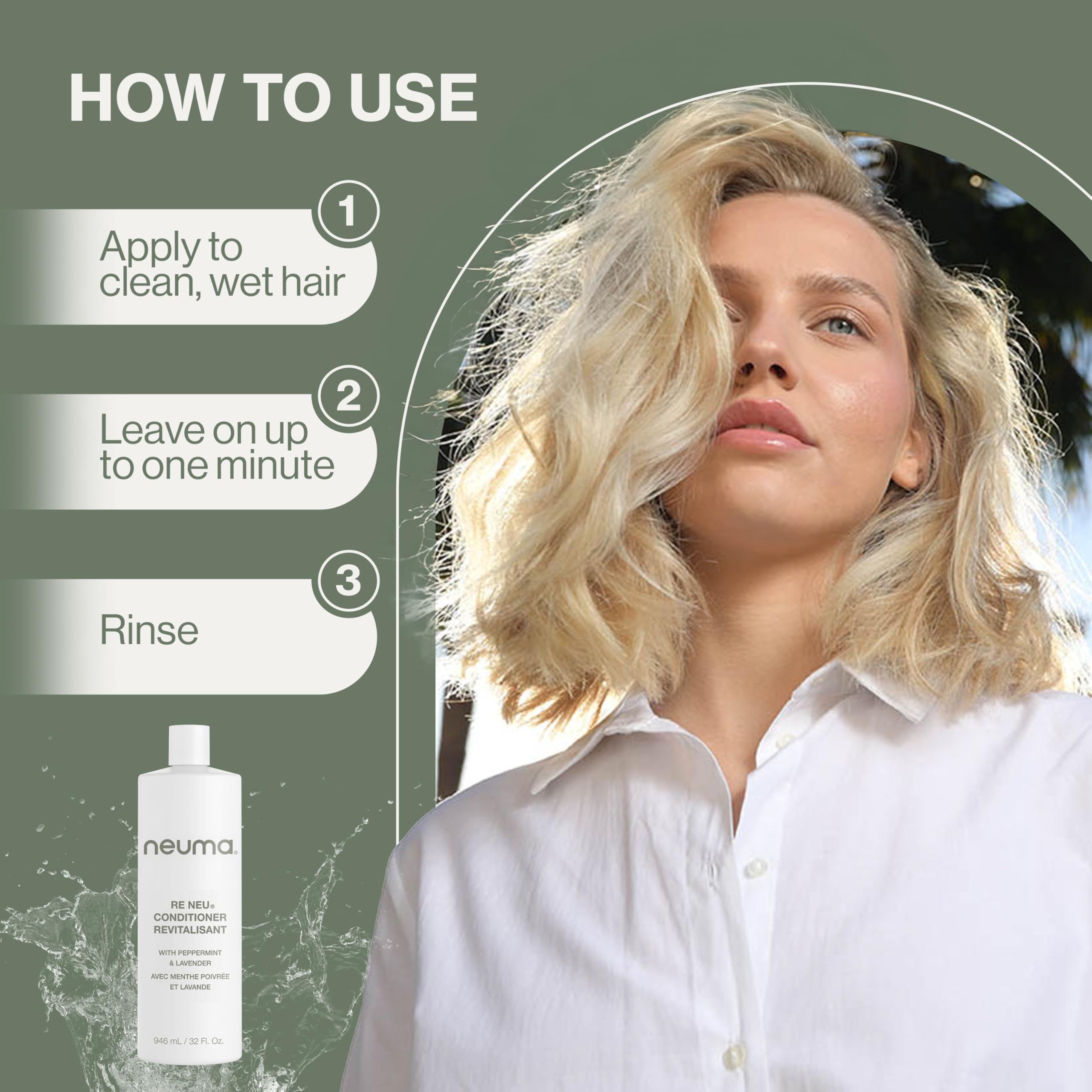 Neuma Re Neu Conditioner - Hydrating & Repairing Hair Treatment for Damaged Hair - Perfect for Dry, Frizzy, and Color-Treated Hair at Home or Salon Use