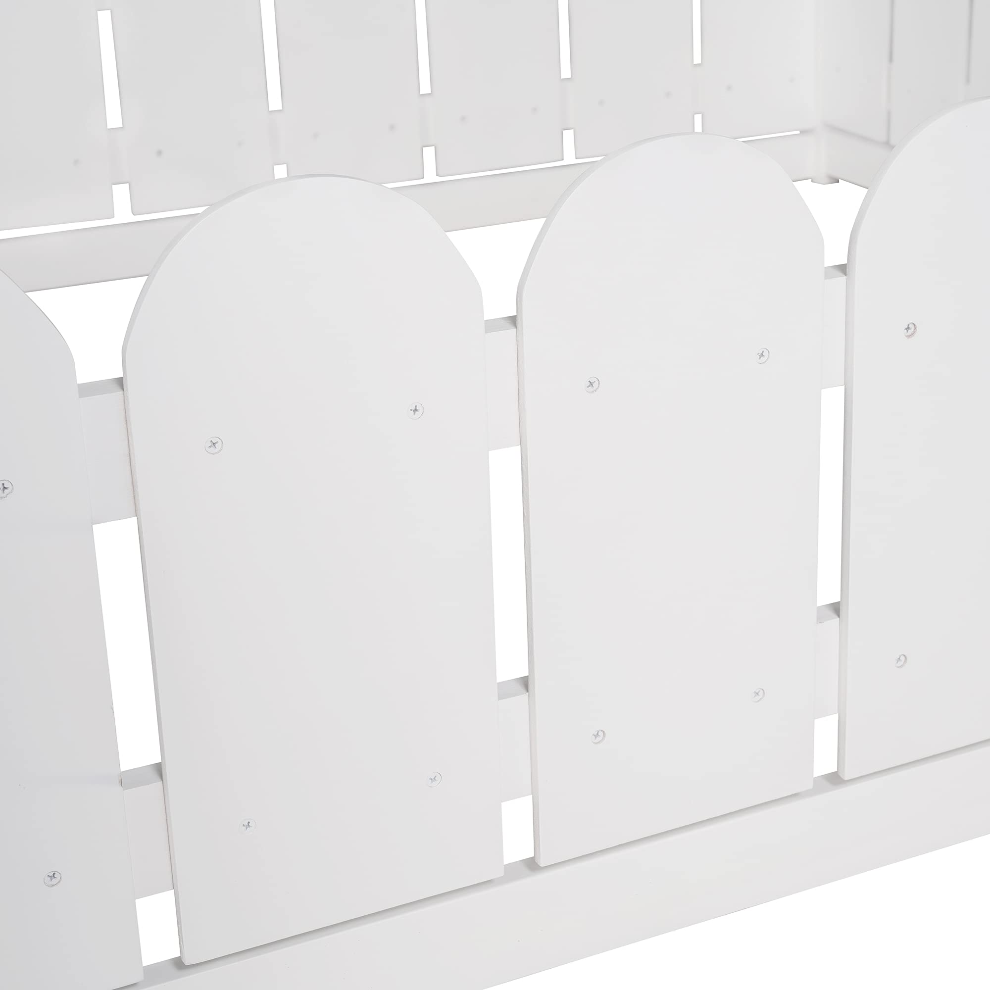 **Quarte House Full Size Wooden Floor Bed Frame for Kids with Roof & Fence - Cabin Style Tent Bed, High Weight Capacity (White) - Perfect for Playrooms, Bedrooms & Montessori Spaces**