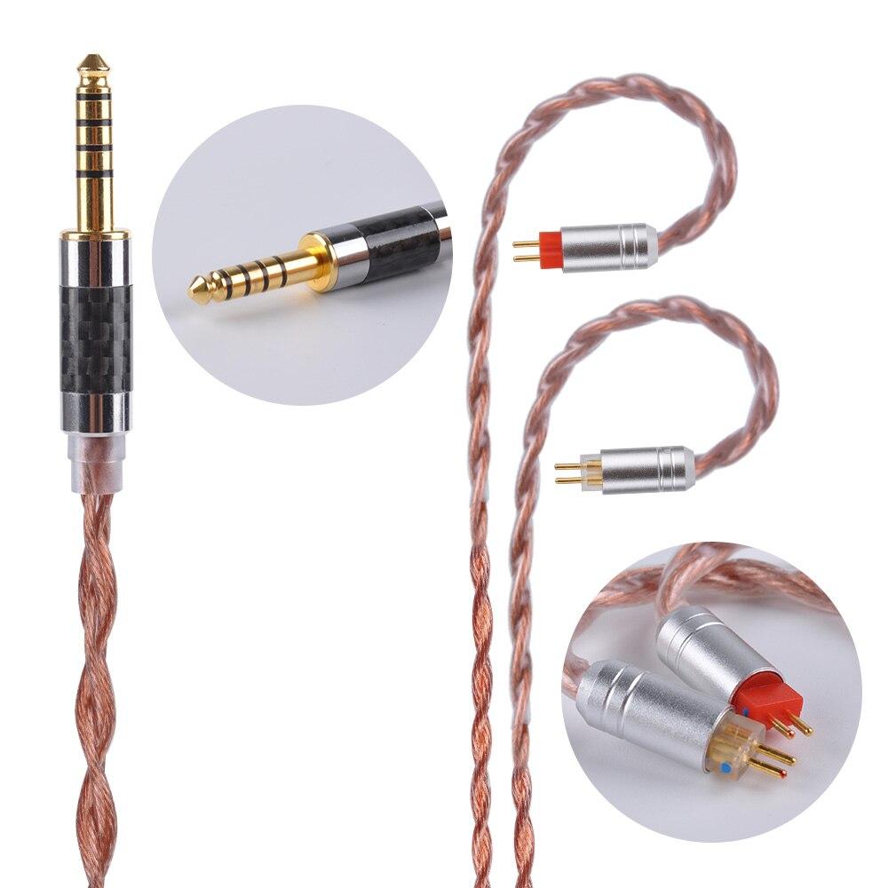Yinyoo 4 Core Alloy Pure Copper Cable for MMCX/2pin Headphones - 2.5mm/3.5mm/4.4mm Balanced Audio Upgrade - Perfect for Audiophiles & Studio Monitoring
