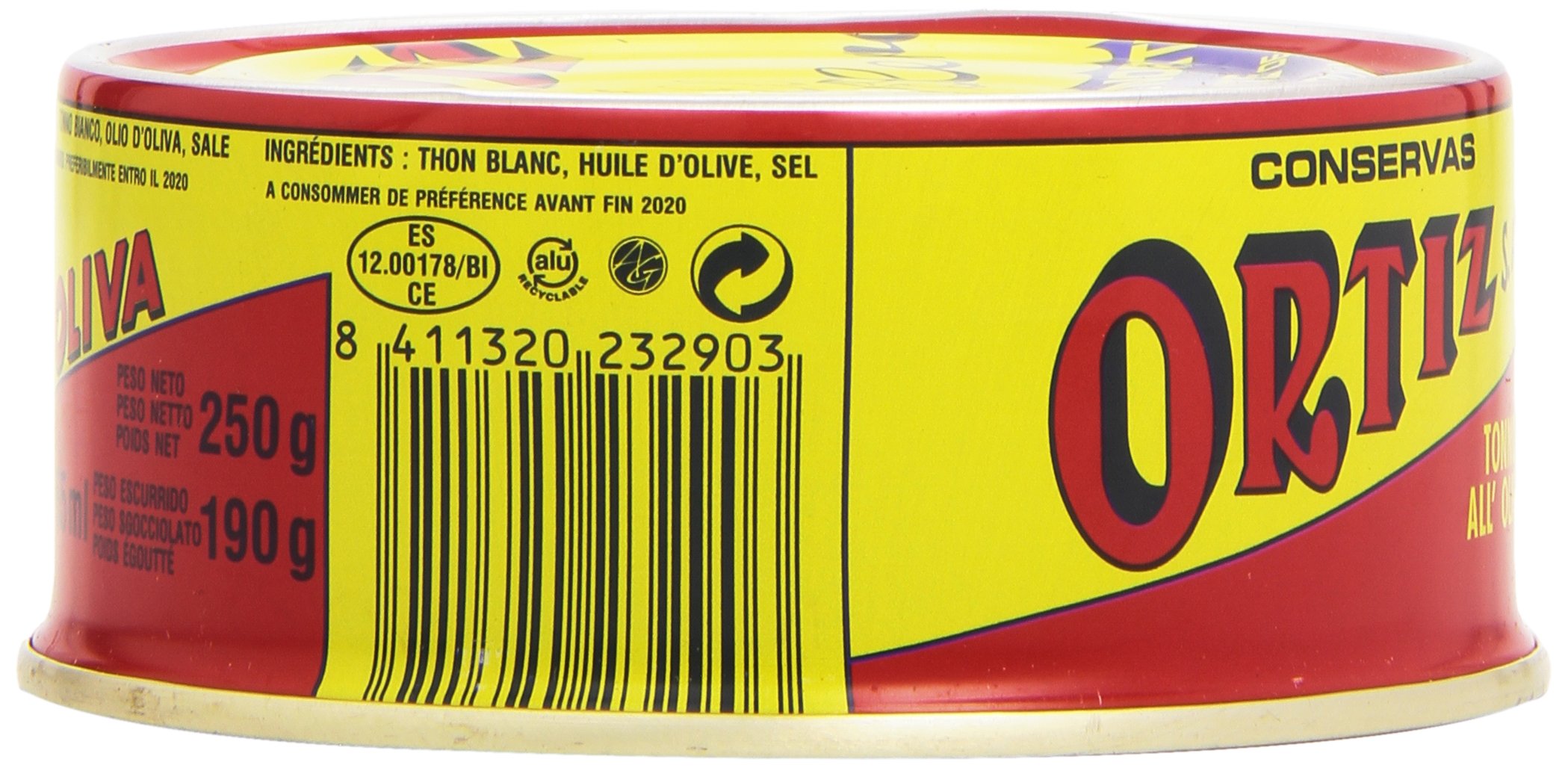 Premium Ortiz White Tuna in Olive Oil - Wild Caught Spanish Albacore, High Protein & Omega-3 Rich Tuna Fillets - Perfect for Salads, Pasta Dishes & Healthy Sandwiches - No Mayo Needed - 8.81oz Can (250g) - Ideal for Keto, Paleo & Mediterranean Diets