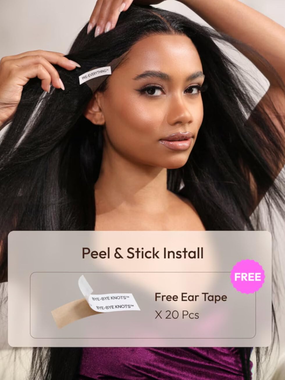 UNICE Bye Bye Knots Yaki Straight 7x5 Pre Cut HD Lace Front Human Hair Wig - Glueless with Elastic Drawstring, Pre Plucked Bleached Knots, Natural Hairline, 150% Density, 16 inches - Perfect for Daily Wear, Cosplay, and Protective Styling
