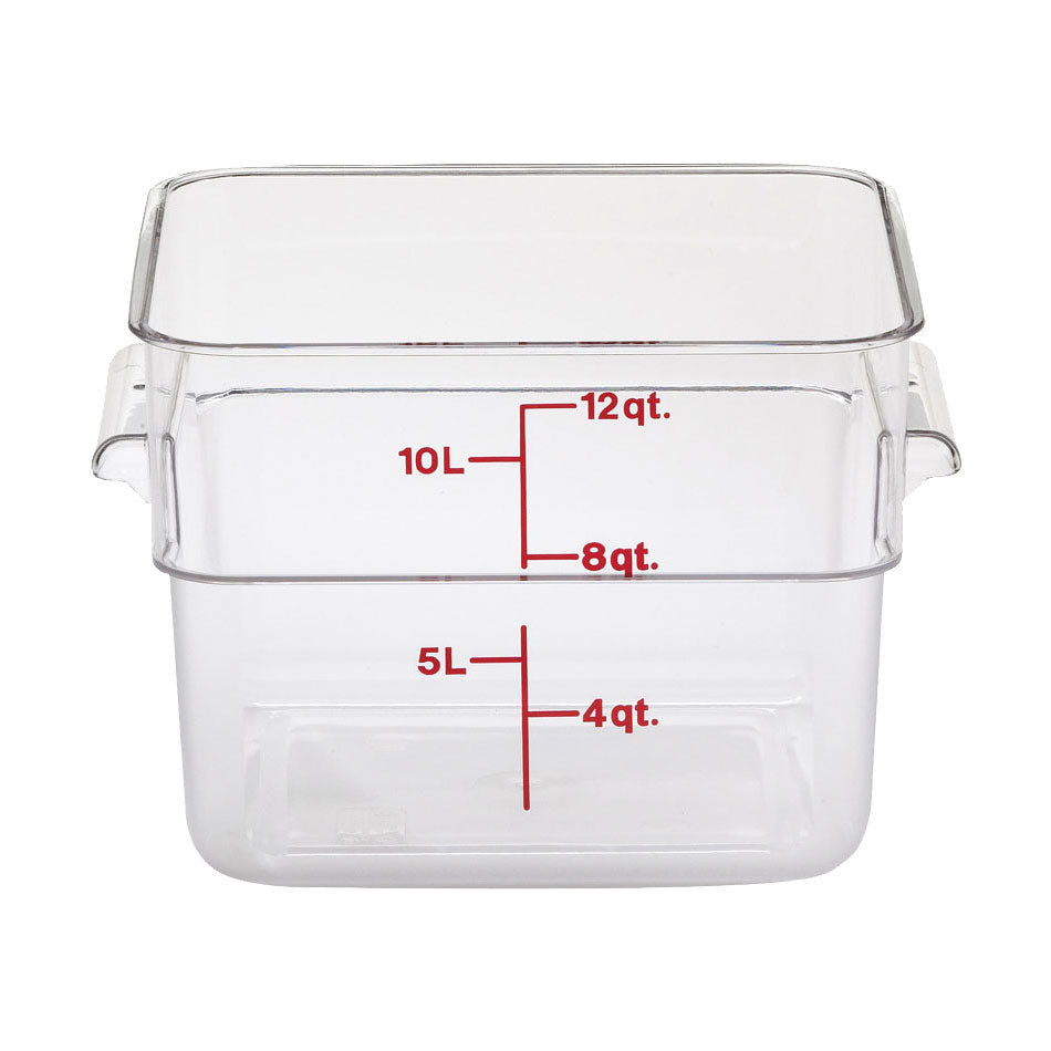 Cambro 12SFSCW135 CamSquare Camwear 12 qt Clear Food Storage Container - Durable, BPA-Free for Kitchen, Restaurant & Meal Prep