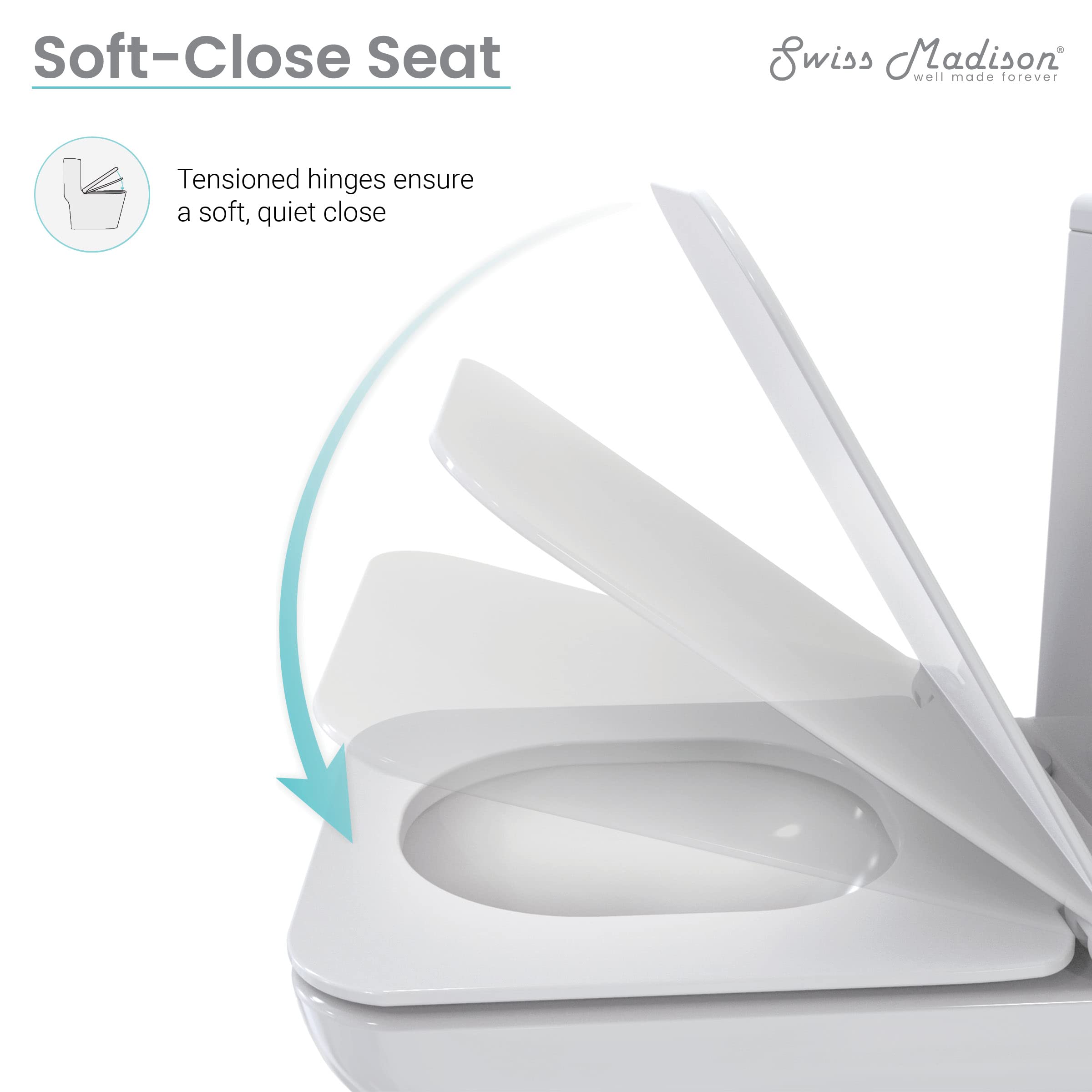 Brusque One-Piece Square Toilet with Dual-Flush 1.1/1.6 GPF - Modern Water-Saving Bathroom Solution for Homes & Offices