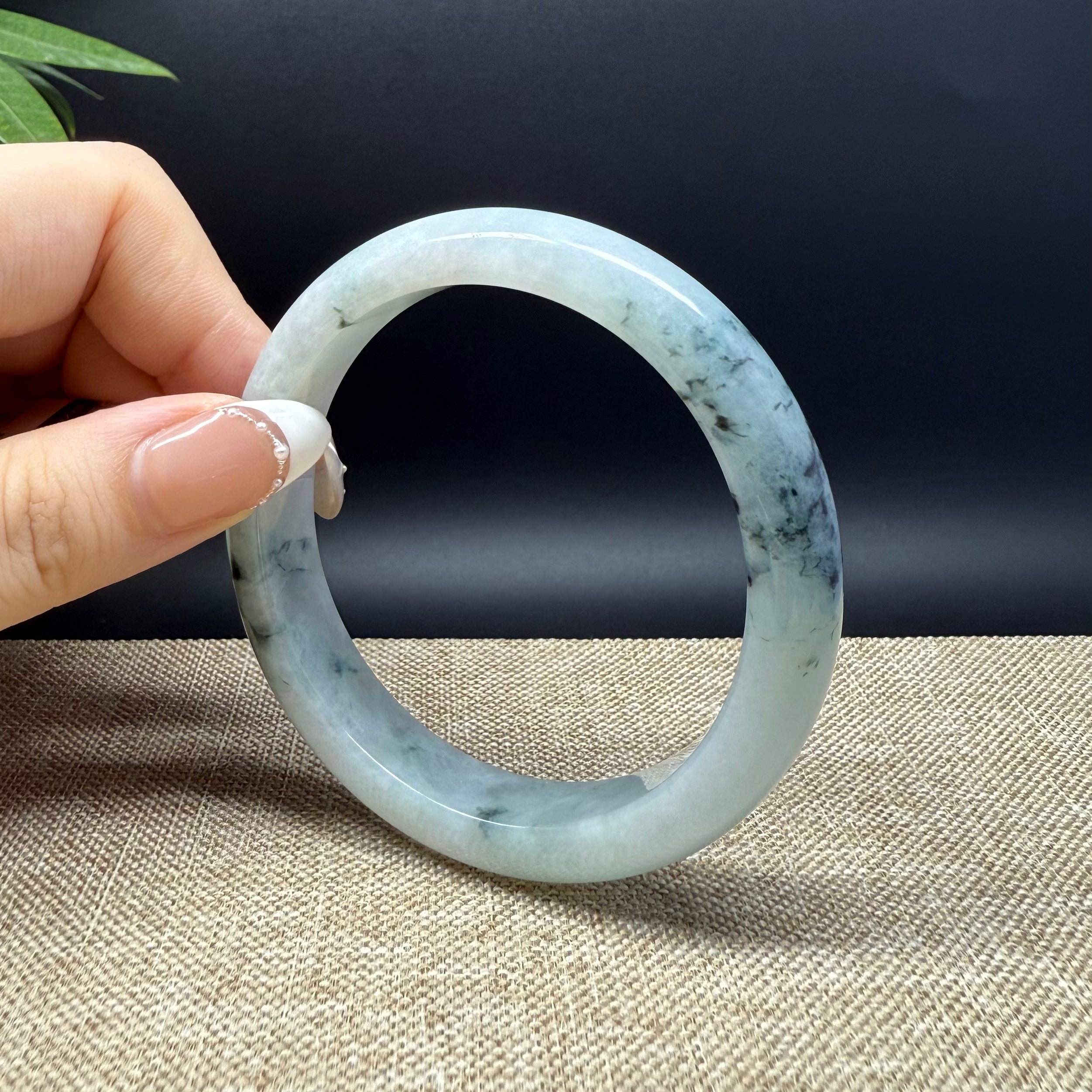 Authentic Burmese Green Jadeite Bangle Bracelet 57.9mm - Elegant Handmade Jewelry for Women, Perfect for Weddings, Gifts & Special Occasions