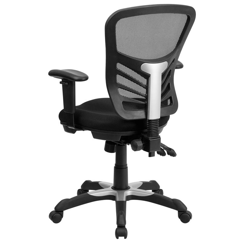 FLASH Mid Back Mesh Executive Office Chair - Ergonomic Swivel Chair with Adjustable Arms & Lumbar Support (Model HL 0001) - Perfect for Home Office, Gaming & Workspaces
