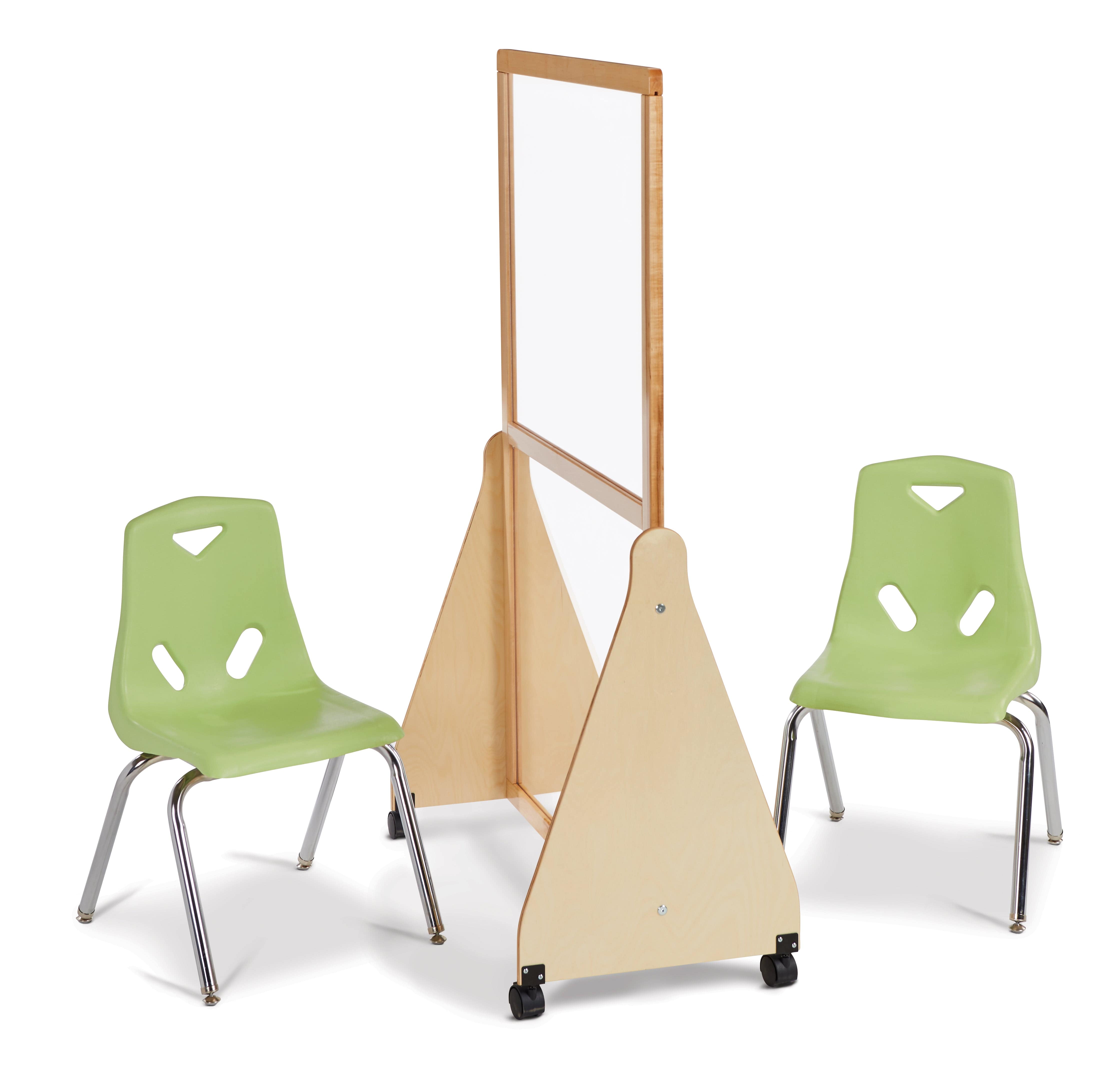 Jonti Craft Clear Small Mobile Space Divider - Transparent Room Partition for Classrooms, Offices & Daycares - Enhances Privacy While Maintaining Visibility