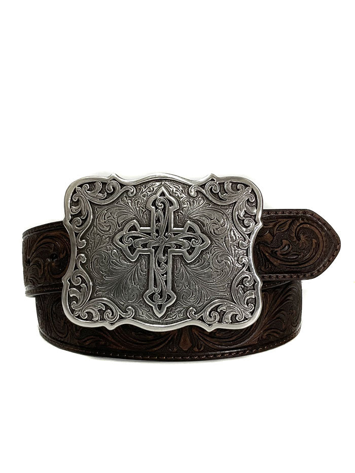 Nocona N3483802 Women's Genuine Leather Tooled Western Belt - Brown - Perfect for Cowgirl Outfits & Western Fashion