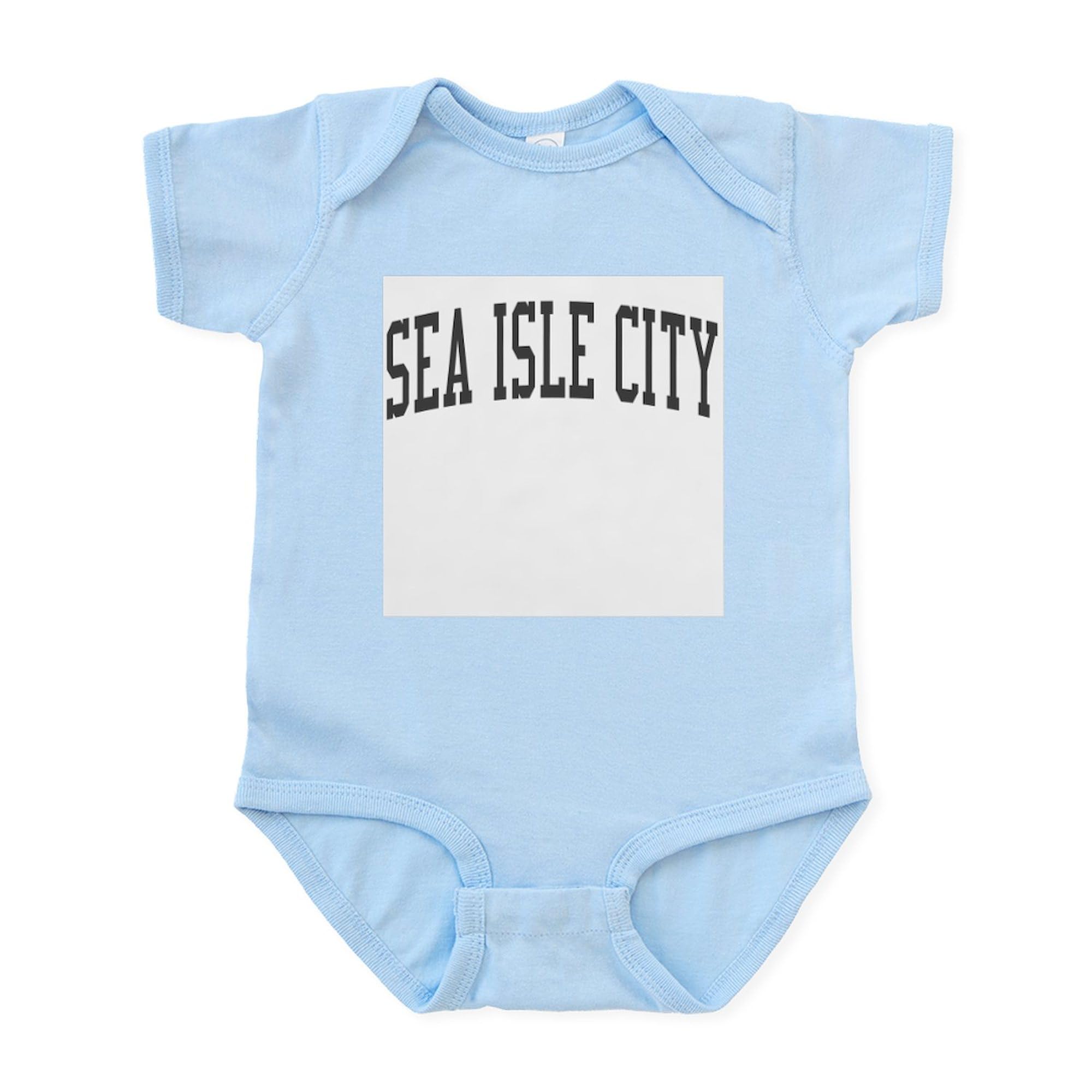 CafePress Sea Isle City New Jersey NJ Black Baby Bodysuit - Soft Cotton Infant Romper for Boys & Girls - Perfect for Beach Vacations & Family Outings