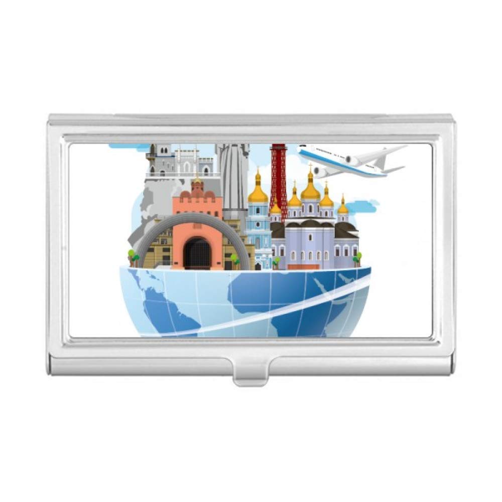 Premium Ukraine Landmark Travel-Themed Business Card Holder - Stylish Pocket Wallet Case for Business Cards, Credit Cards & IDs | Perfect for Travel, Office & Professional Networking