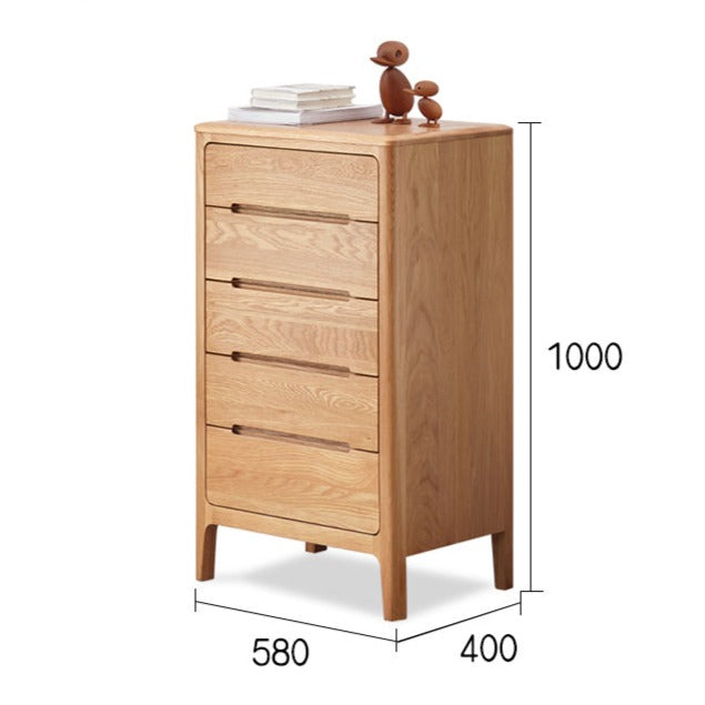 Bianca HYATT Solid Wood Chest of Drawers - American Walnut Modern Minimalist Dresser for Bedroom & Living Room Storage