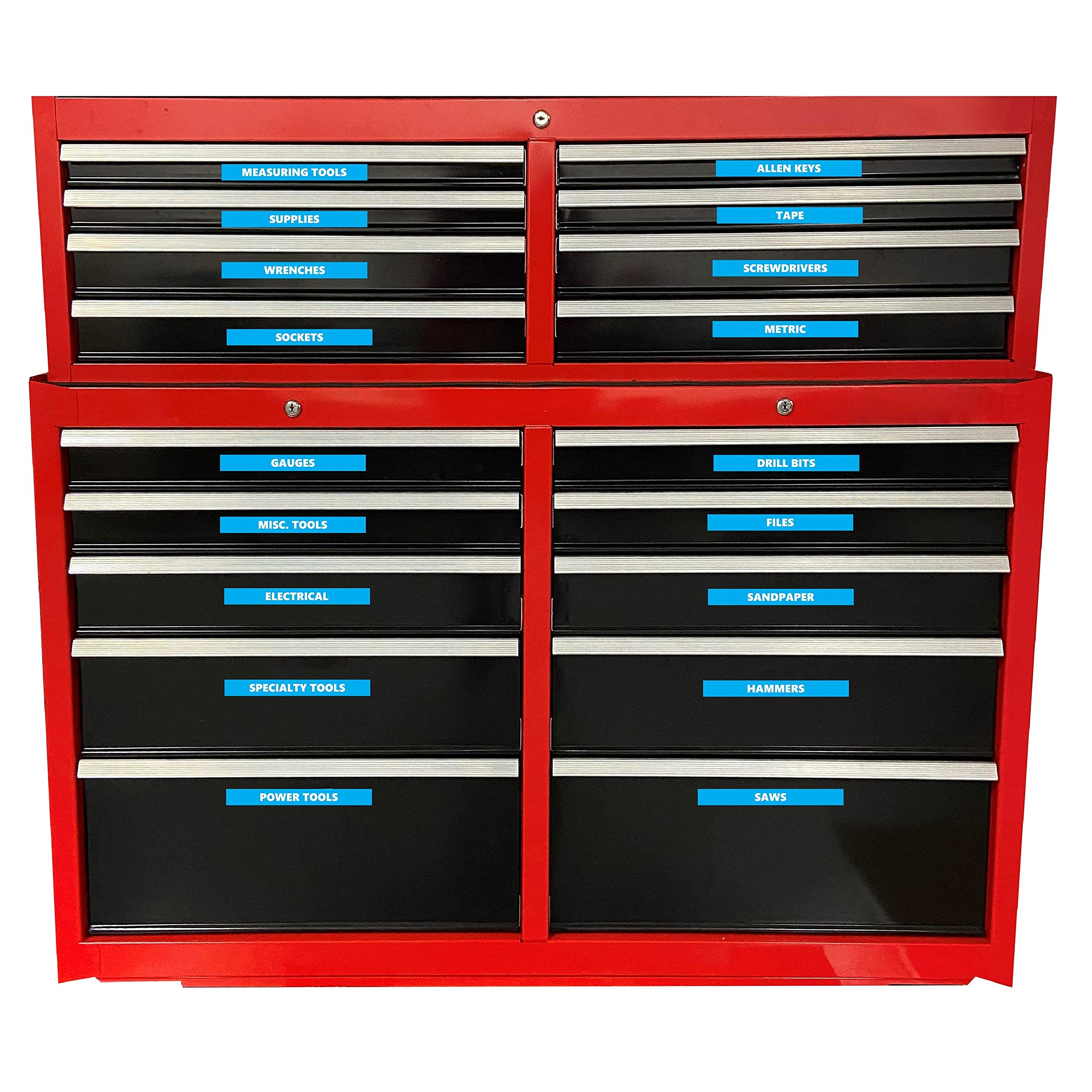 DCM Solutions Magnetic Toolbox Labels - Cyan (0.5x4.5