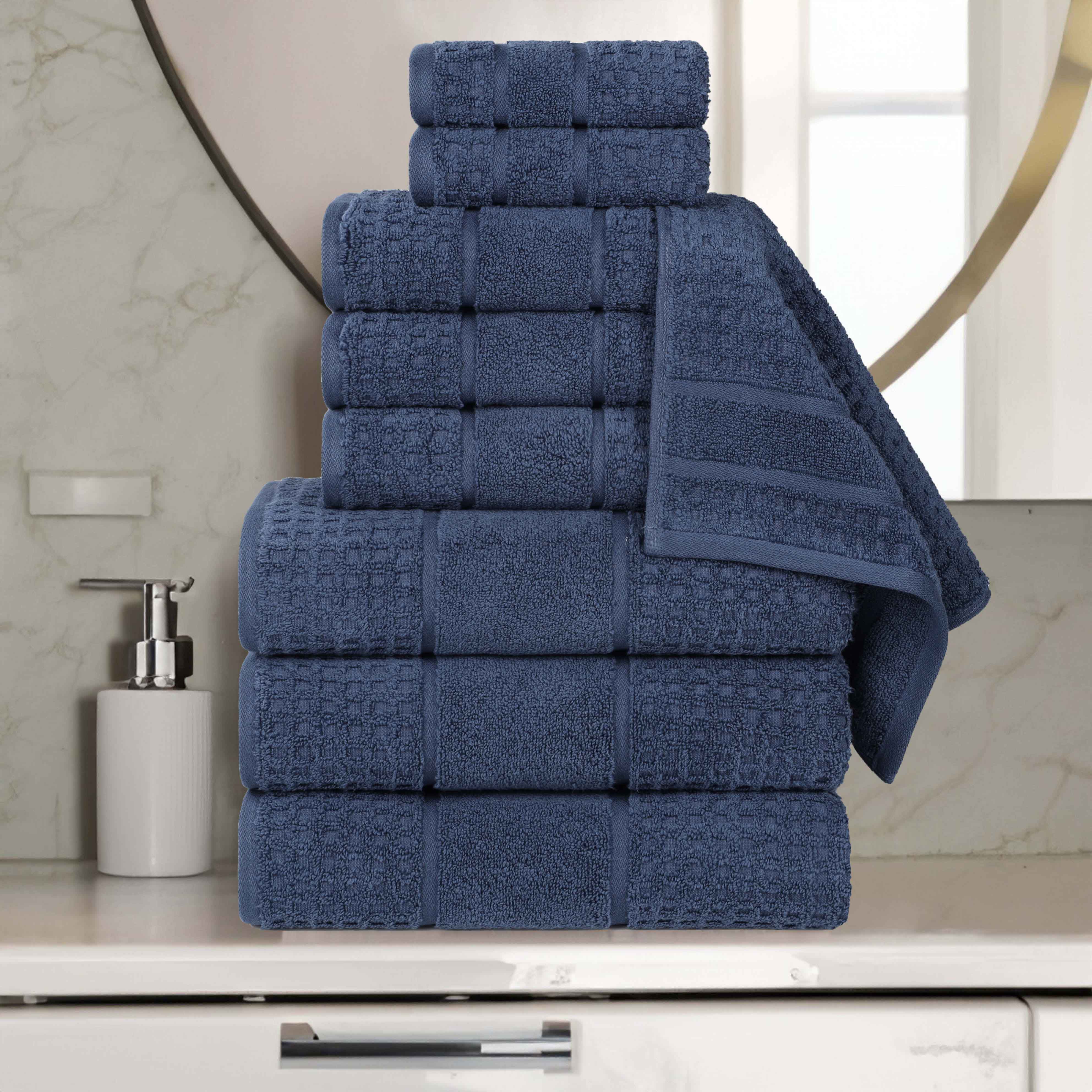 Premium 9-Piece Zero Twist Cotton Waffle Towel Set - Ultra Soft & Highly Absorbent Honeycomb Weave Bath Towels for Spa, Gym & Luxury Home Use