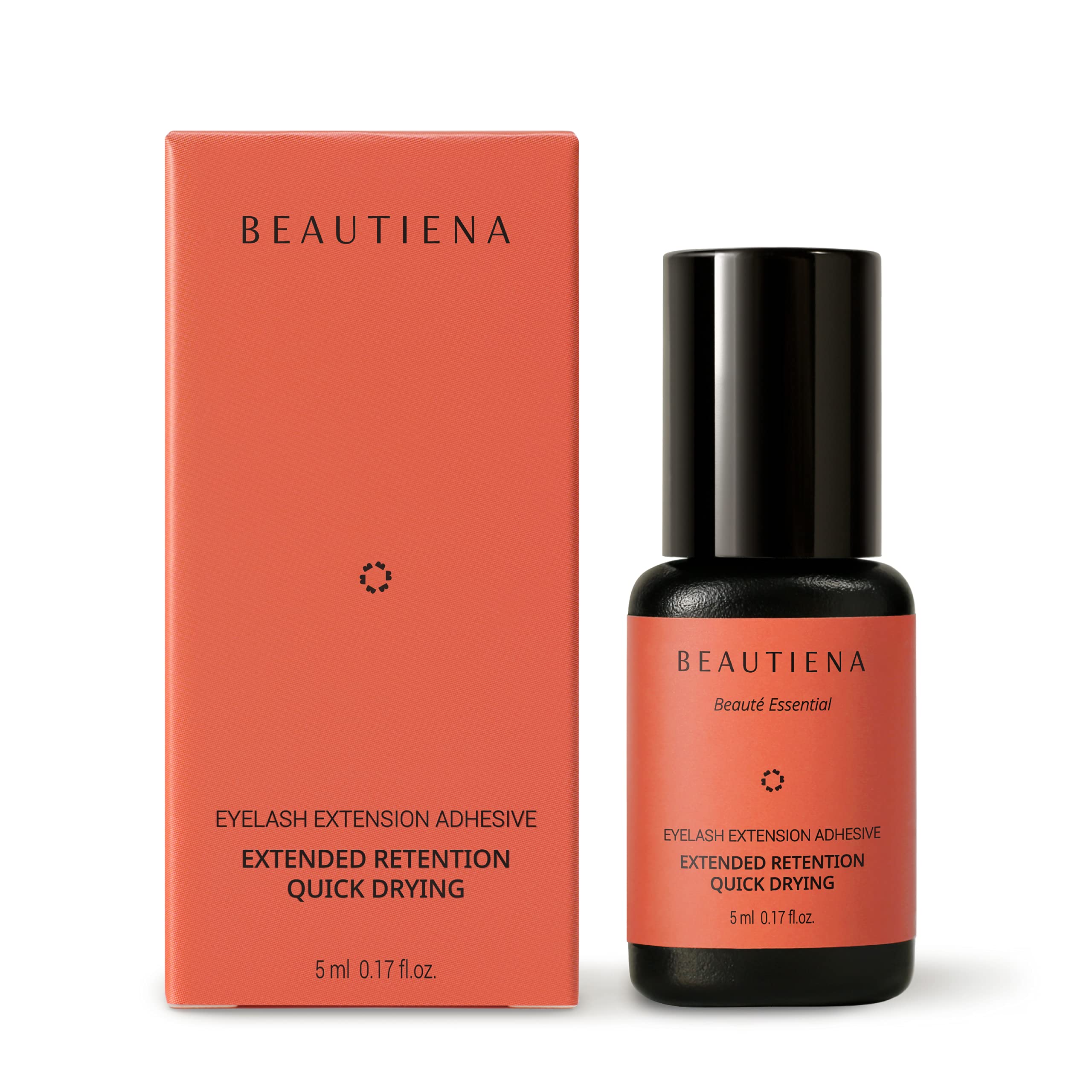 BEAUTIENA Professional Eyelash Extension Glue - 7 Week Long Lasting Lash Adhesive, Fast Drying 1-2 Sec, Semi-Permanent Formula (5ml/0.17oz) - Perfect for Salon Professionals & Lash Artists - Safe for Sensitive Eyes, Ideal for Volume & Classic Lash Extensions