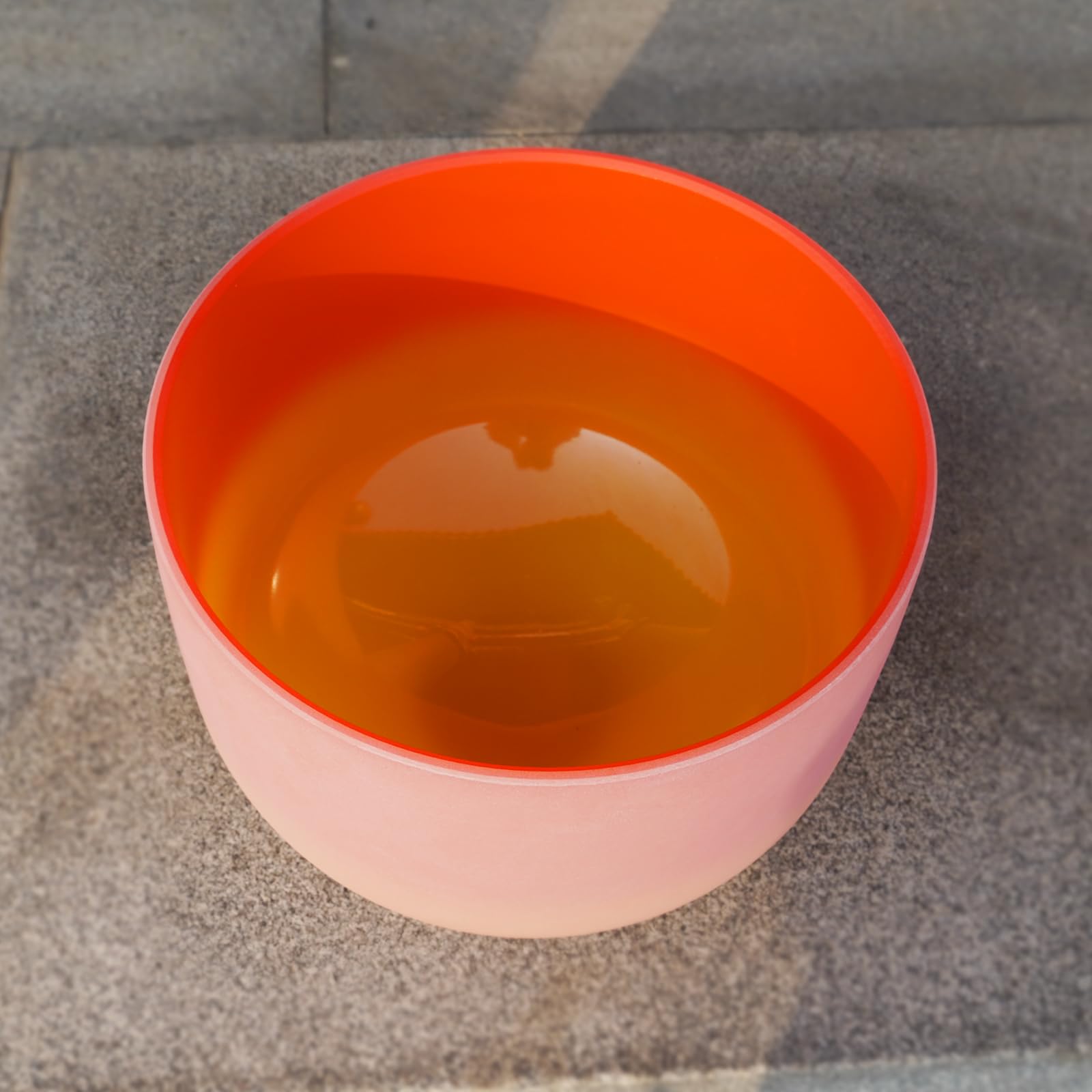 KVKA 10 Inch Rainbow C Note Root Chakra Singing Bowl - Red & Yellow Frosted Quartz Crystal with Carrying Case for Meditation, Yoga, Sound Healing & Chakra Balancing