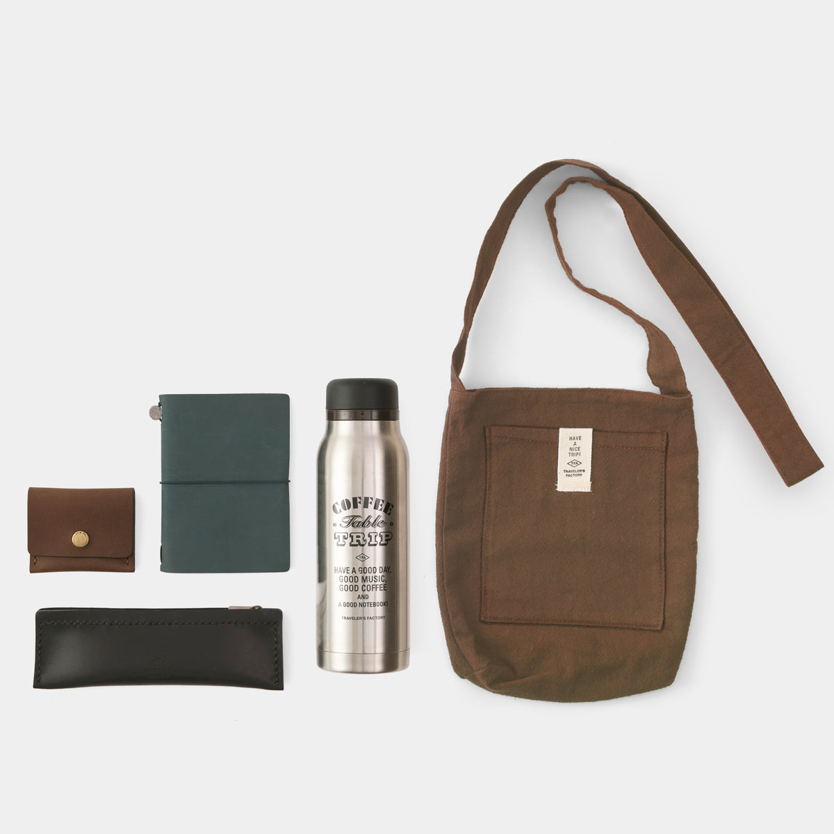 TRAVELER'S COMPANY Traveler's Factory Sacoche Brown Bag - Stylish & Functional Crossbody Pouch for Travel, Work & Everyday Use