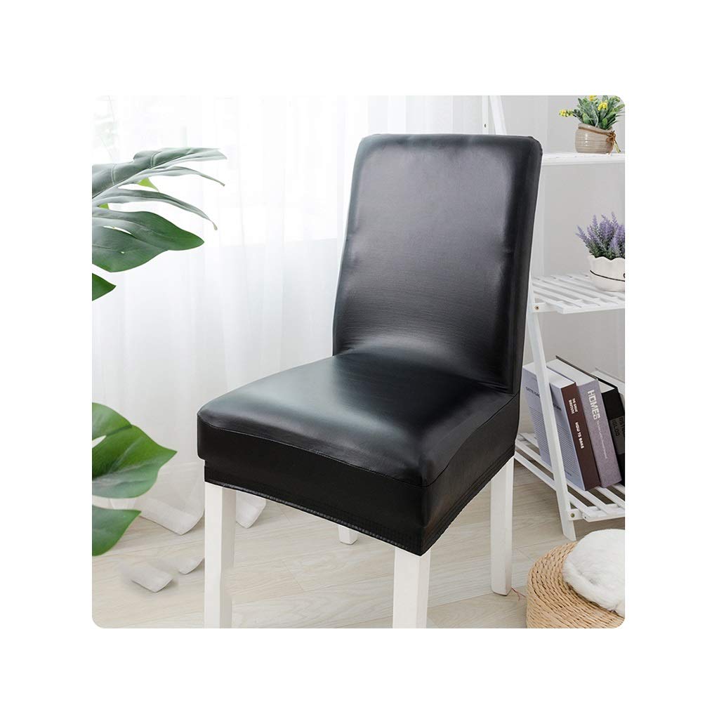 Waterproof Stretch Washable Dining Chair Cover - Removable Seat Slipcover for Hotel, Restaurant, Wedding & Banquet - Black (Ideal for Home, Office, and Event Decor)