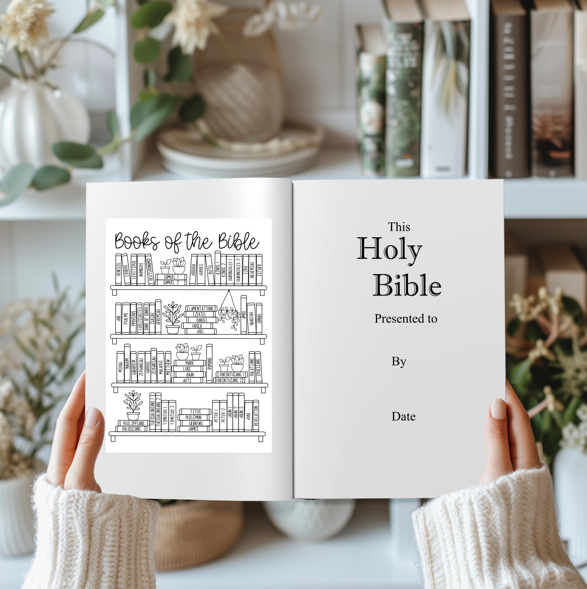 Bible Books Sticker Set - Bookshelf & Tracker Dashboard Decals for Bible Study - Black or Color Options - Perfect for Bible Journaling, Sunday School & Christian Gifts