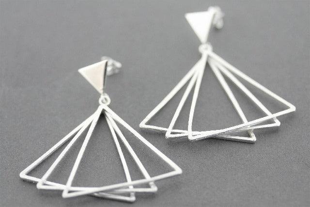 Stylish Silver Multi-Triangle Earrings for Women - Trendy Geometric Jewelry for Parties, Dating & Everyday Wear