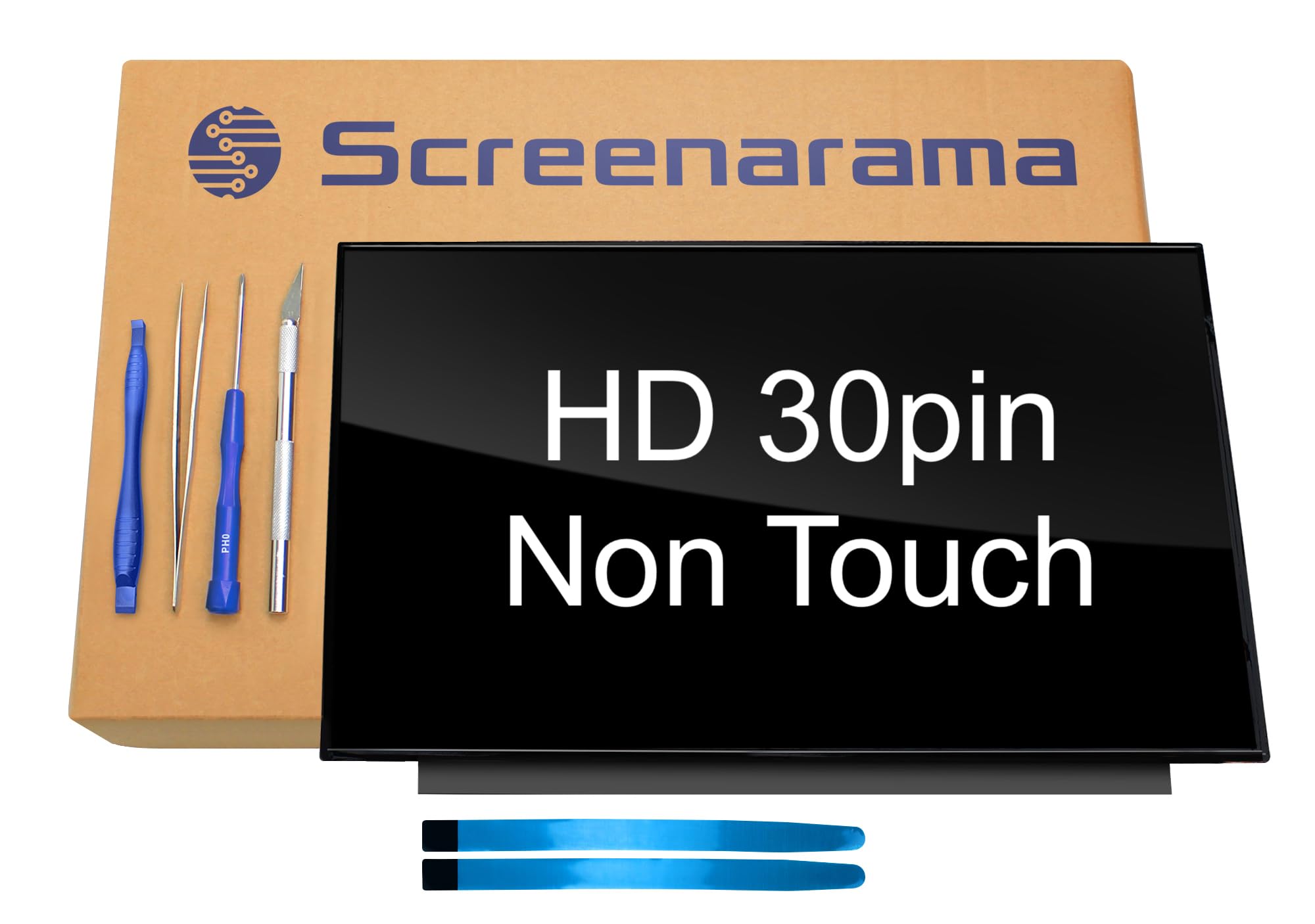SCREENARAMA Replacement LCD Screen for HP PN M13565-001 - 30pin HD 1366x768 LED Display (Glossy) with Installation Tools & Tape - Perfect for HP Laptop Screen Repair & DIY Replacement