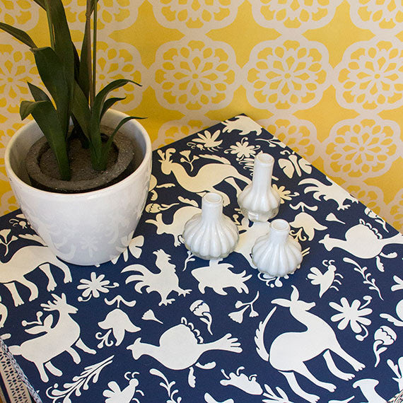 Authentic Otomi Folk Art Furniture Stencil - Handmade Mexican Design for DIY Home Decor, Wall Painting & Craft Projects