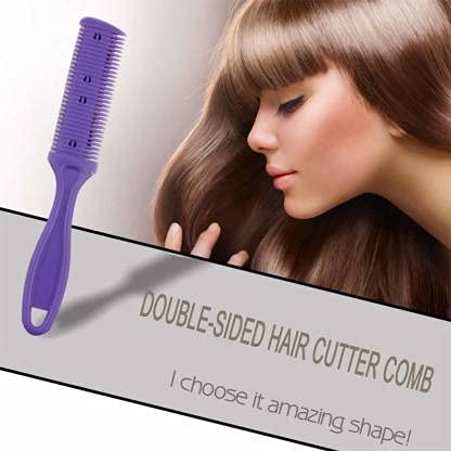 Elecsera Dual-Sided Hair Cutting Comb with Stainless Steel Blades - Professional Hair Scissors & Razor for Long & Short Hair - Perfect for Home Haircuts, Salon Styling, and DIY Grooming