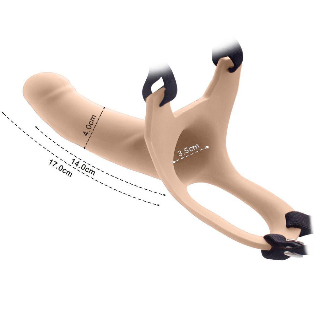 Curved Hollow Silicone Strap-On Dildo 6.7