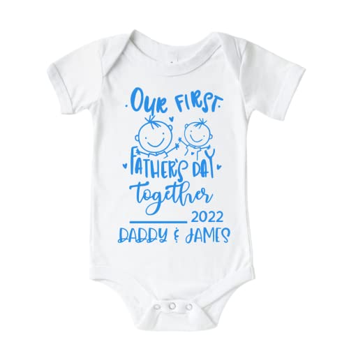 Personalized First Father's Day Baby Boy Onesie - My 1st Dad Gift from Daughter, Son or Wife - Cute Newborn Outfit for Daddy's First Father's Day - Perfect for Photo Shoots, Family Celebrations & Special Memories