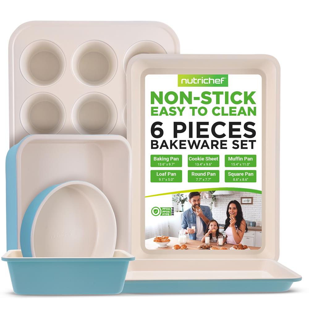 Non-Stick Oven Baking Pan Set - Heavy Duty Cookie Sheet for Baking, Roasting & Cooking - Perfect for Cookies, Pizza, Chicken & More - Dishwasher Safe & Easy Clean