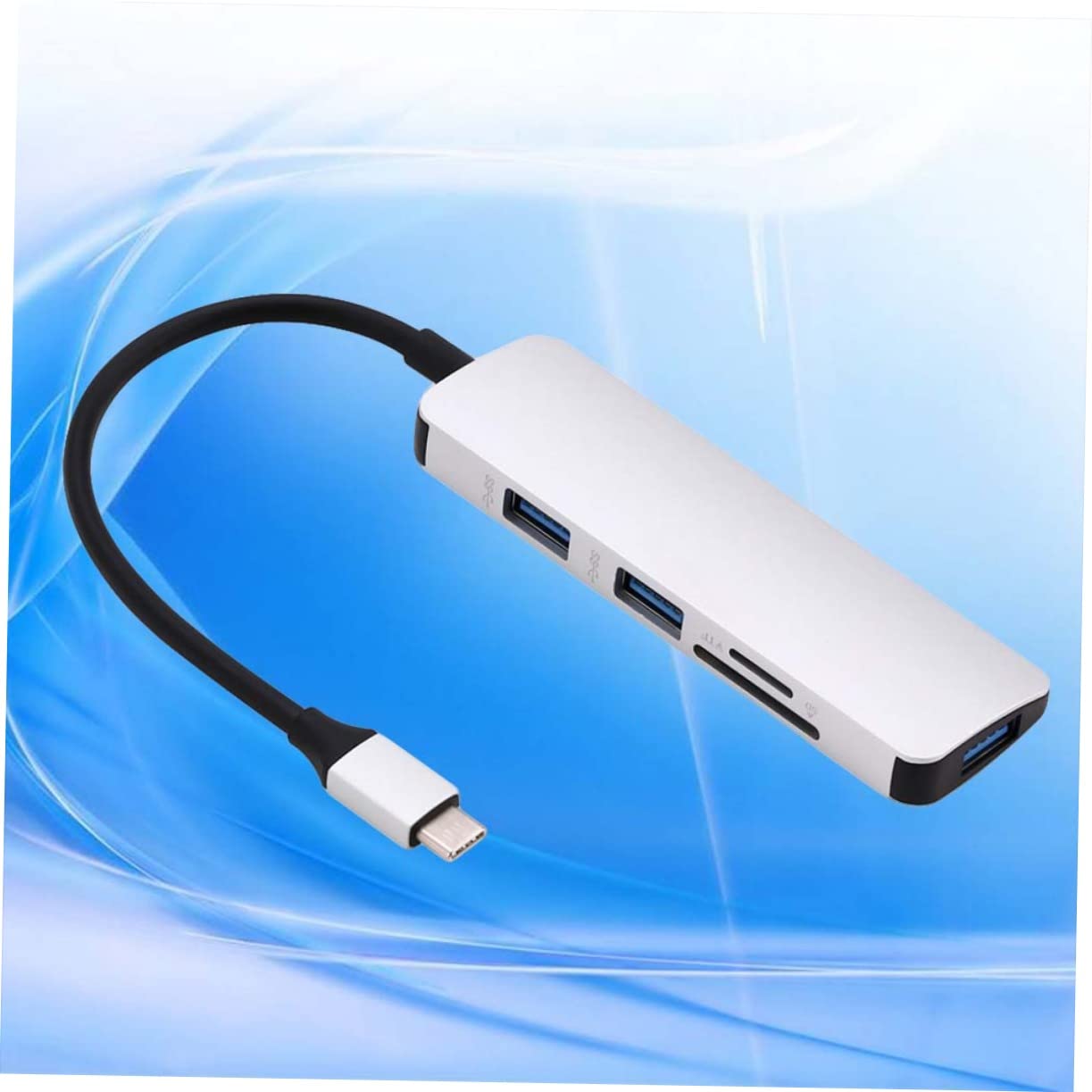 OSALADI 5-in-1 USB C Hub Adapter with Ethernet Port, SD Card Reader, USB 3.0 Ports - Perfect for MacBook Pro/Air, Chromebook, Windows Laptops & Home Office Workstations