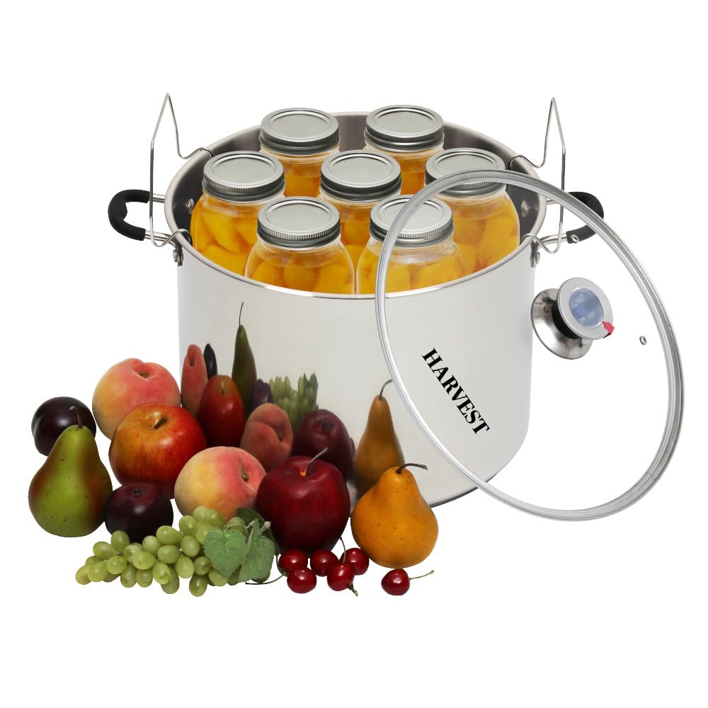 Premium 20 Qt Stainless Steel Canning Pot with Rack - Water Bath & Steam Canning - Compatible with Induction, Glass, Gas Stovetops - Includes Essential Canning Tools - Perfect for Home Preserving, Pickling, and Making Jams, Jellies, and Sauces