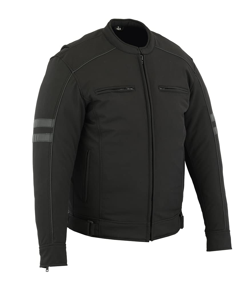 Daniel Smart Men's Textile Motorcycle Jacket with Reflective Piping - Breathable Action Back Panel & Multiple Pockets for Riding Safety and Comfort - Perfect for Street Biking, Commuting and Outdoor Adventures
