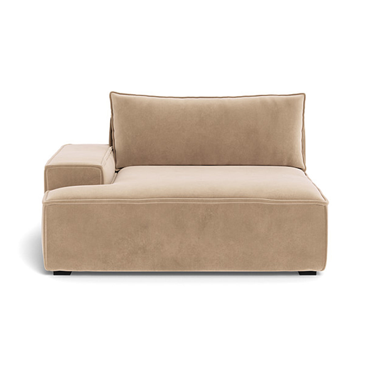 Daphne Velvet Left Arm Modular Sofa - 1 Seater Modern Living Room Furniture for Small Spaces, Apartments & Cozy Home Decor
