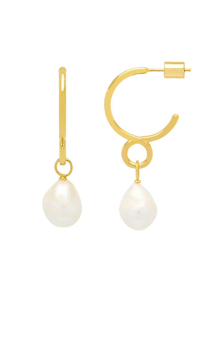 Elegant Twist Pearl Drop Hoop Earrings for Women - Perfect for Weddings, Parties & Special Occasions