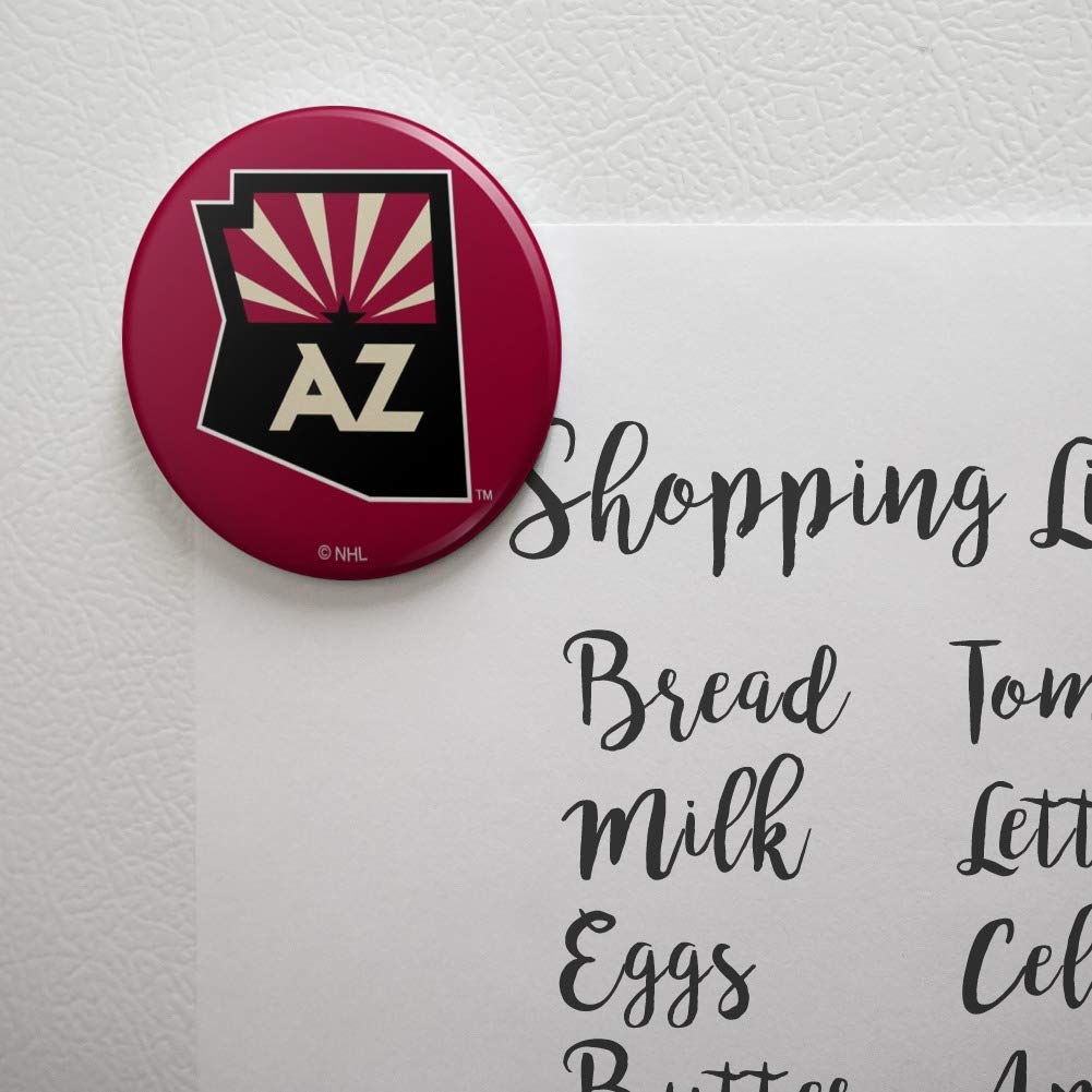 Arizona Coyotes NHL Logo Refrigerator Magnet - Strong Adhesive Kitchen & Locker Decorative Button for Sports Fans, Office, Dorm Room, and Game Day Decor