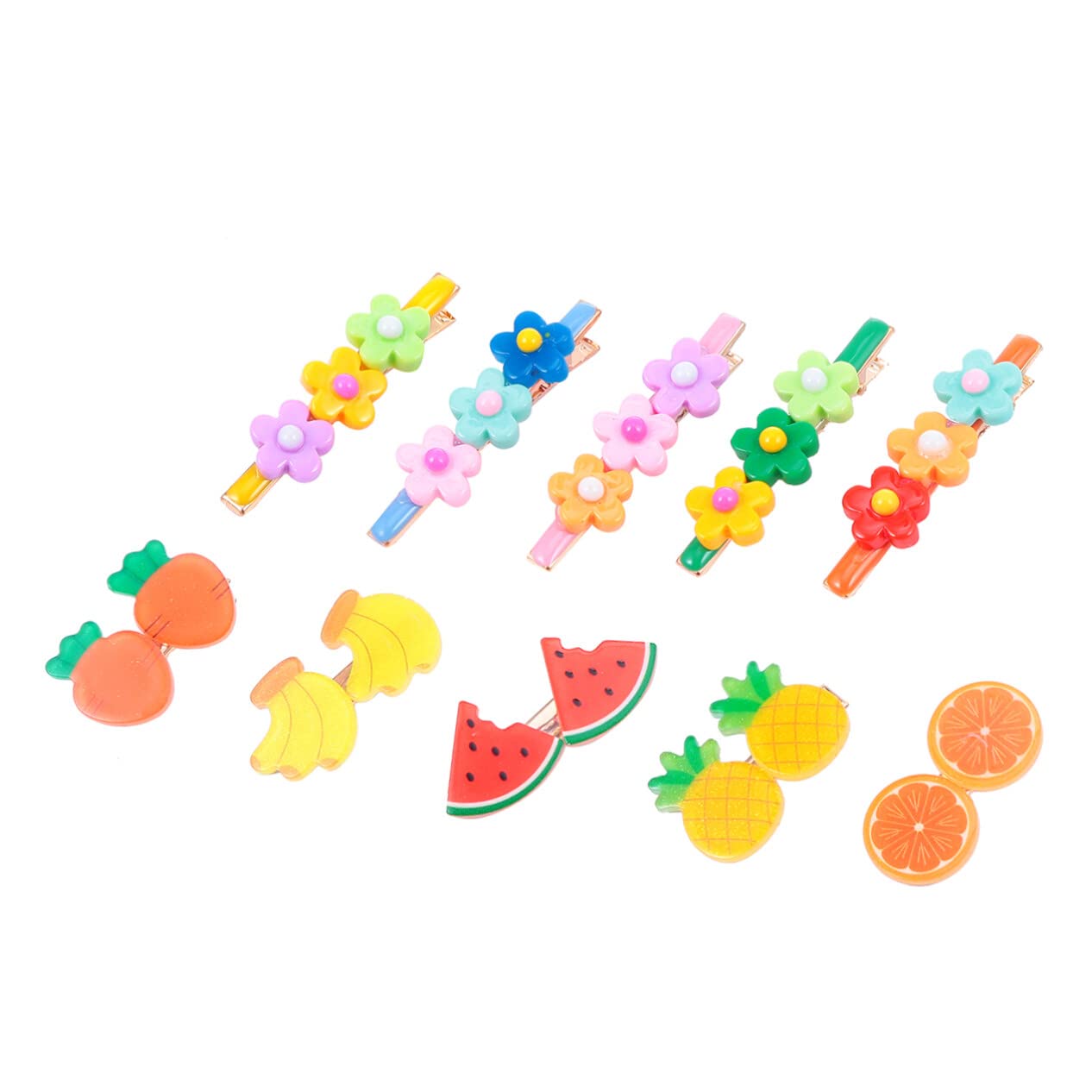 COHEALI 10pcs Floral Hair Clips for Women & Kids - Cute Fruit Flower Barrettes, Metal Snap Hair Claws, Hair Accessories for Girls (Perfect for School, Parties, Weddings & Daily Styling)