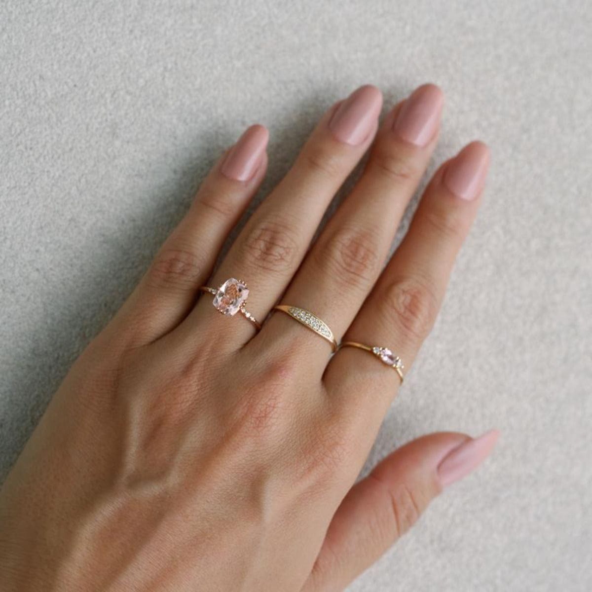 Stunning Morganite Ring with Starry Cushion Cut - Perfect for Engagement, Anniversary & Romantic Gifts