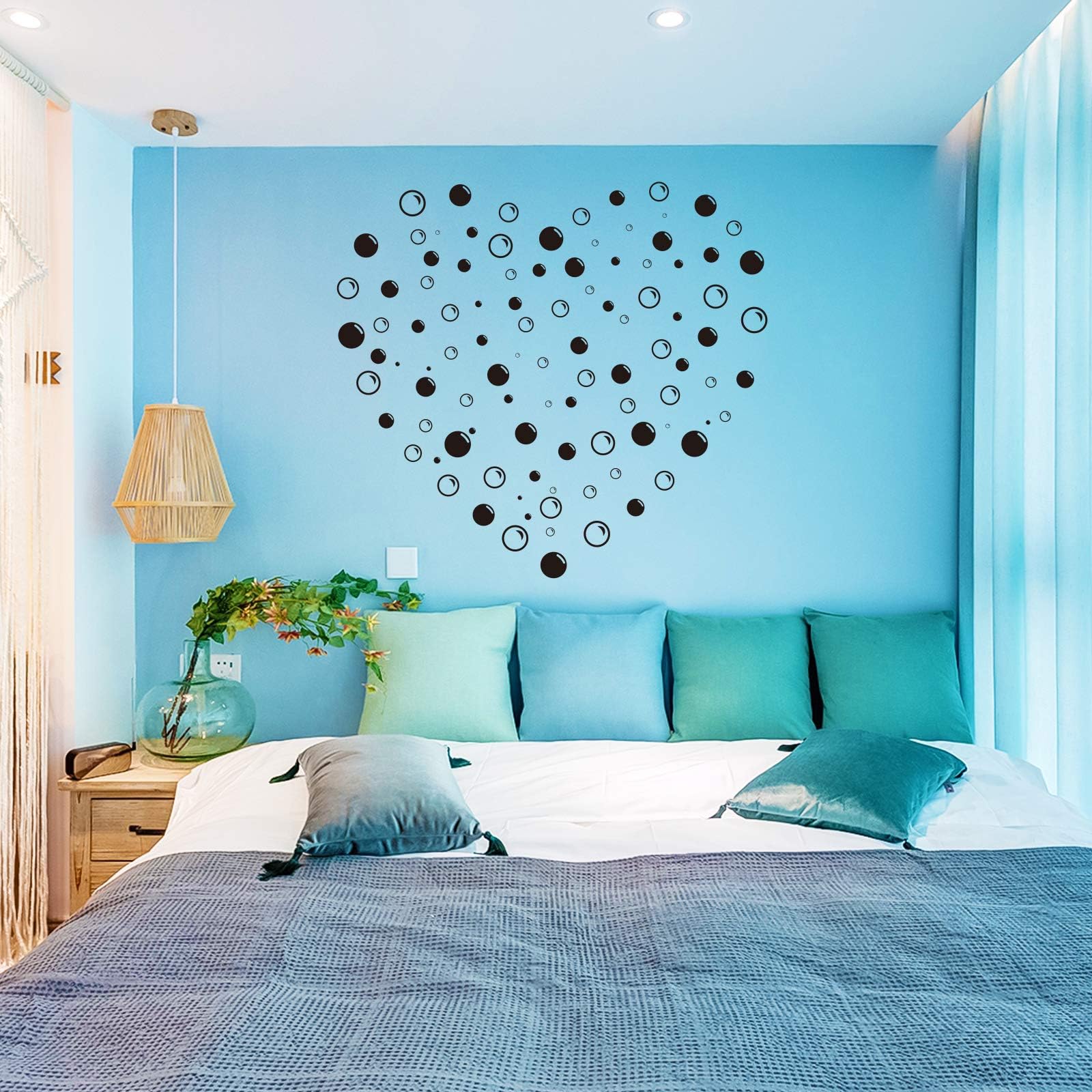 100Pcs Lnrkai Bubble Wall Decals - Waterproof Vinyl Stickers with Inspirational Quotes for Home Decor (Bathroom, Bedroom, Living Room) - Perfect for DIY Wall Art, Nursery Decor & Office Decoration