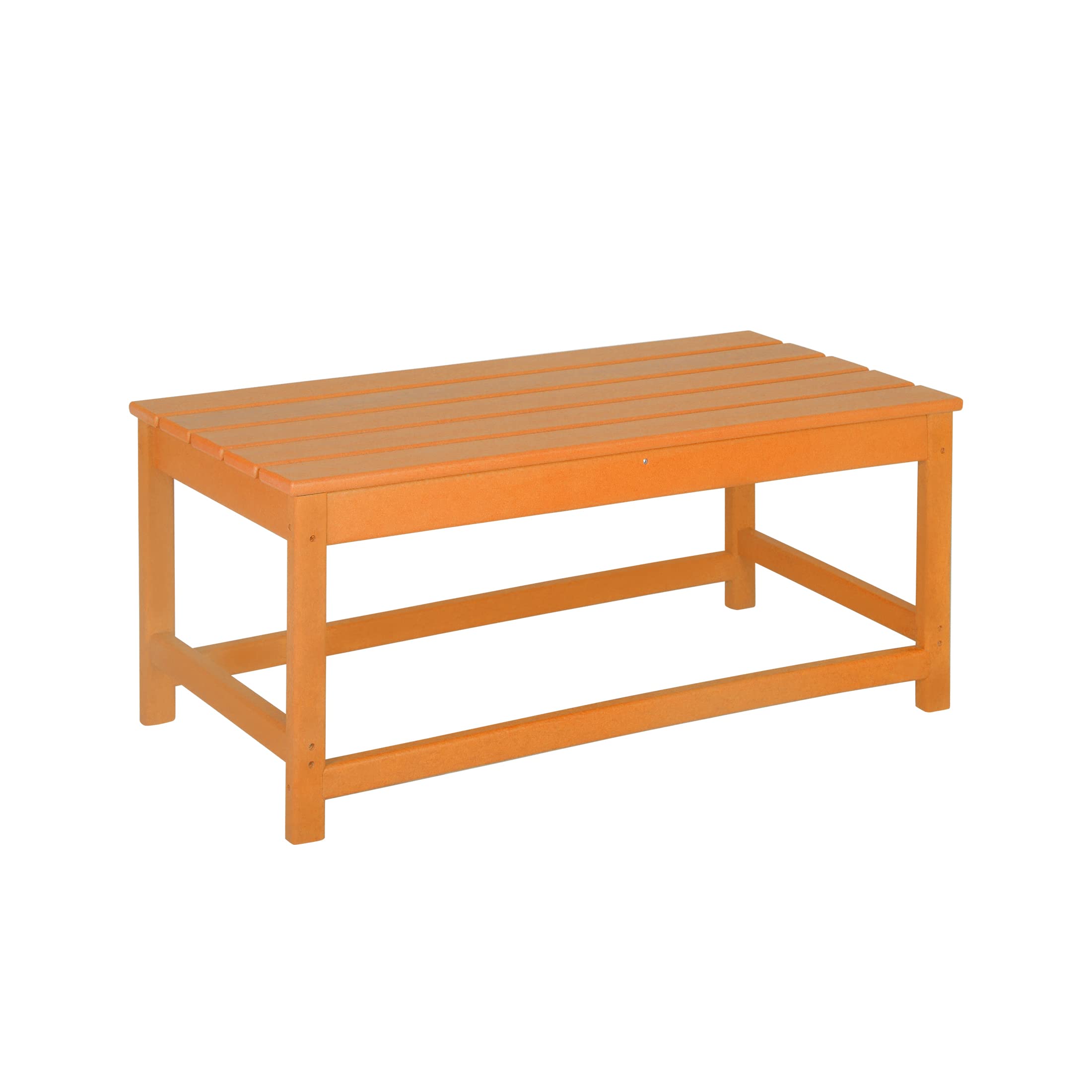 WestinTrends Malibu 3-Piece Outdoor Patio Furniture Set - All-Weather Plastic Adirondack Chairs (Set of 2) with Coffee Table for Porch, Lawn & Backyard - Orange | Perfect for Outdoor Relaxation, Garden Decor & Poolside Lounging