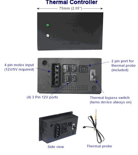 Coolerguys Dual 120mm PC Cooling Fans Kit with Pre-Set Thermal Controller CG-1202P - Perfect for Gaming PC, Computer Case & Cabinet Cooling System