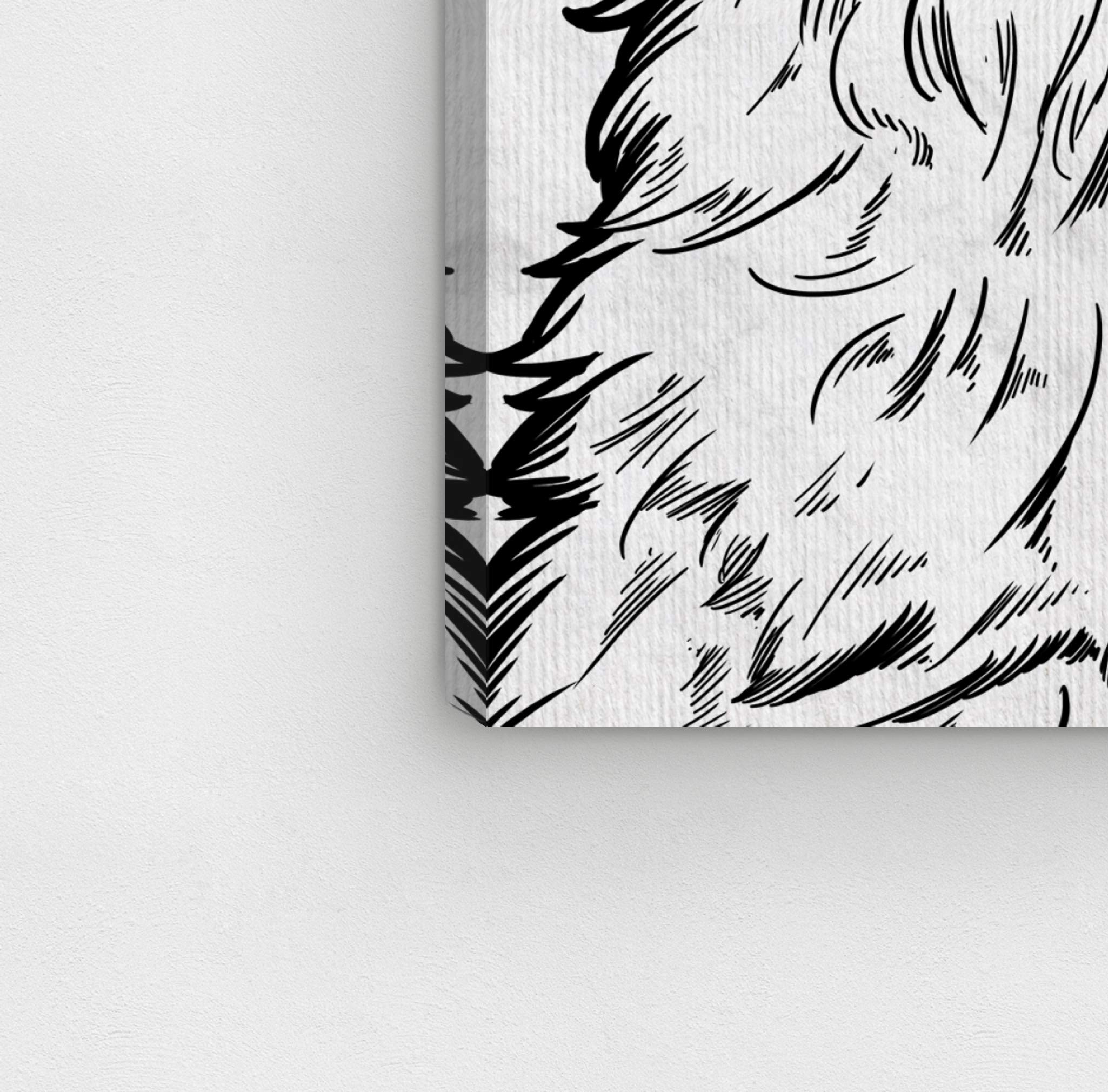 Cat with Gold Glasses Wall Art Canvas Print - 36x54 Inches Black & White Animal Painting - Perfect for Living Room, Bedroom or Office Decor