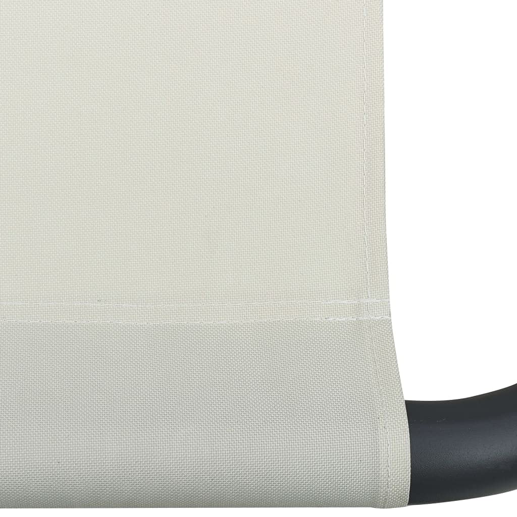 Premium Adjustable Reclining Patio Lounge Bed - Outdoor Sunbathing Chair for Poolside, Beach, Garden & Lawn - Cream Fabric - Perfect for Relaxing, Tanning & Lounging